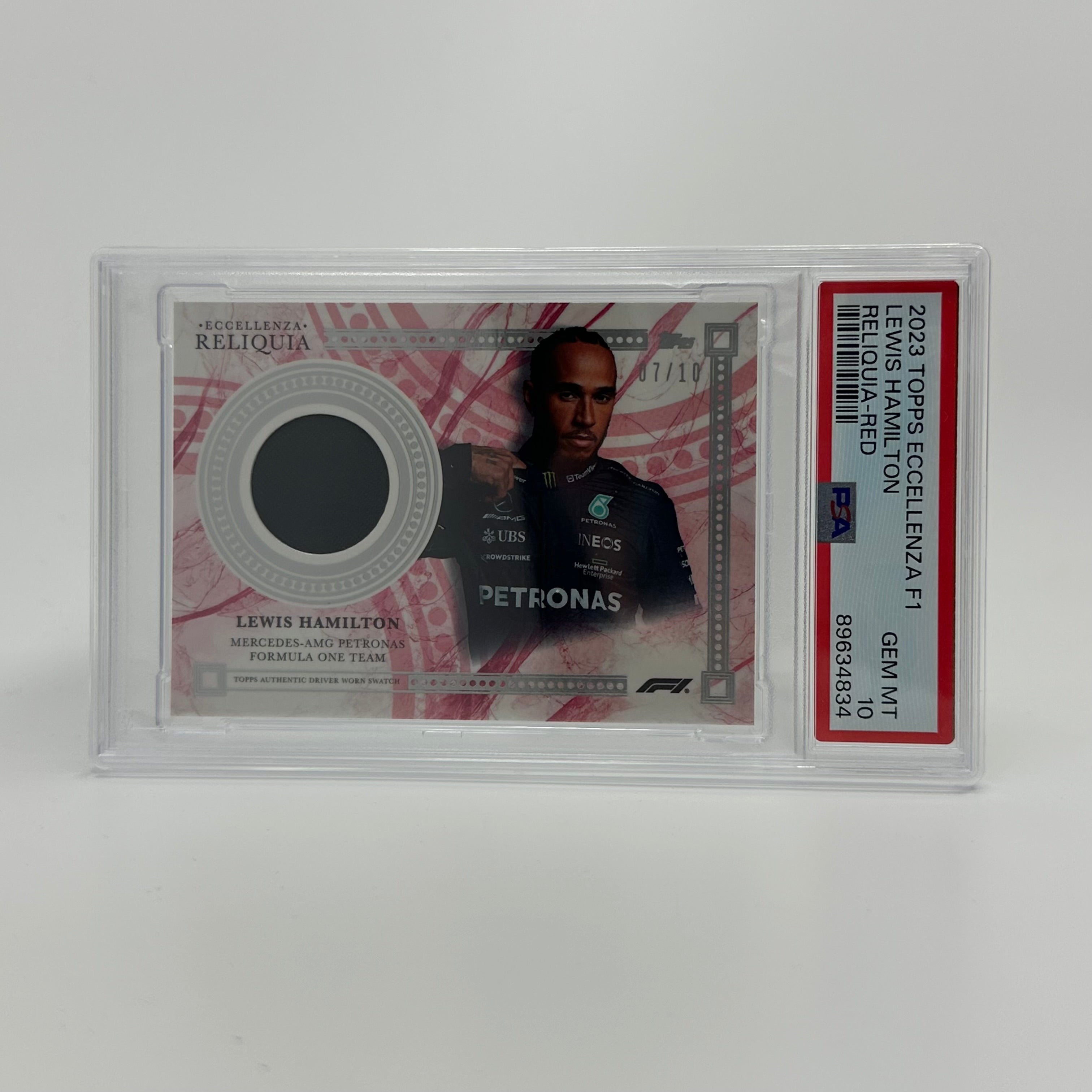 PSA 10 Graded Lewis Hamilton 2023 Topps Eccellenza Reliquia Red 7/10 - Rare F1 Racing Memorabilia for Collectors & Sports Fans