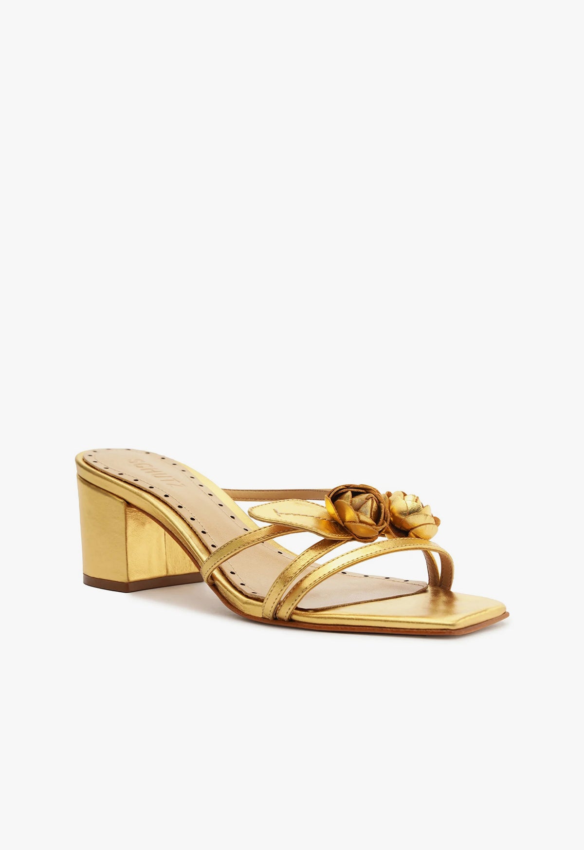Alma Metallic Leather Sandals for Women - Comfortable Summer Slide Sandals with Cushioned Footbed | Perfect for Beach, Vacation & Casual Outings