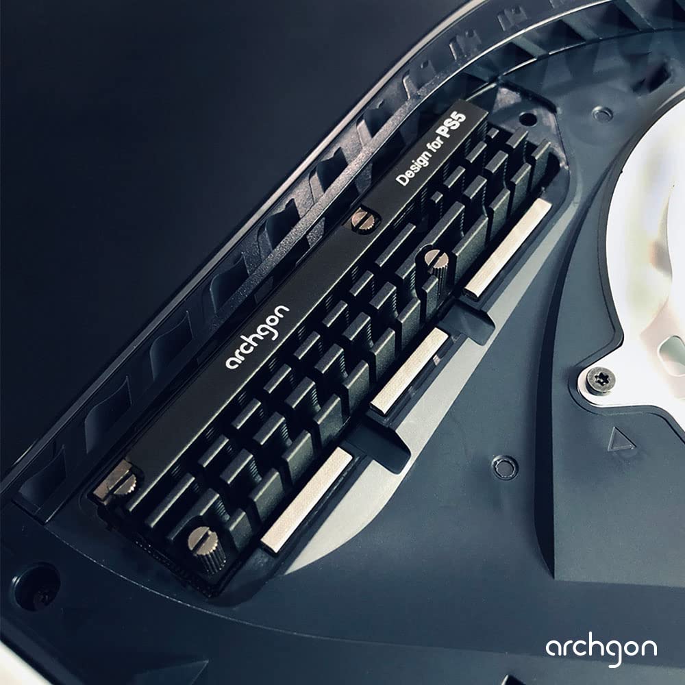 Premium PS5 M.2 SSD Heatsink - Aluminum Cooling Solution with Thermal Pad for 2280/22110 NVMe Drives | Compatible with PS5 Model HS-1110-PS5 (Black) | Enhance Gaming Performance & Prevent Overheating