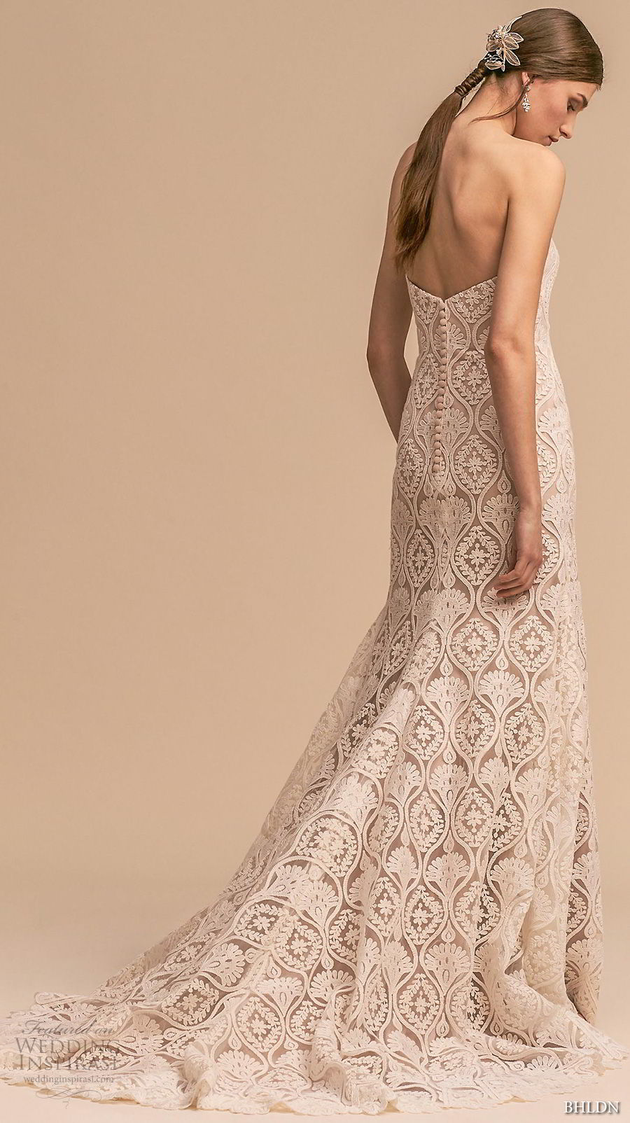 BHLDN Whispers & Echoes Lilac Wedding Gown - Elegant Lace Bridal Dress for Romantic Ceremonies & Evening Receptions