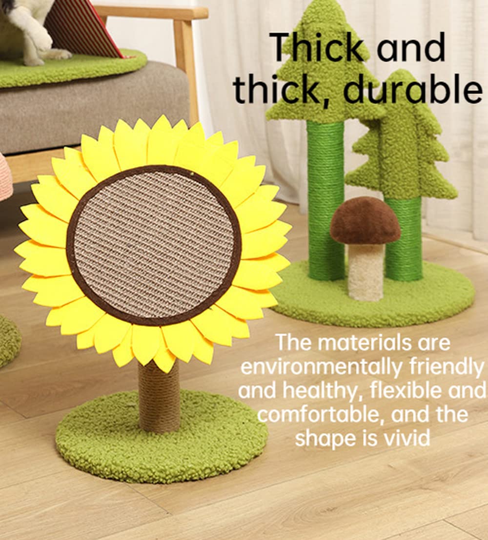 Natural Sisal Cat Climbing Tree with Scratching Post - Durable Sunflower Design Cat Tower for Indoor Kittens - Perfect for Play, Exercise & Nail Care in Home or Office
