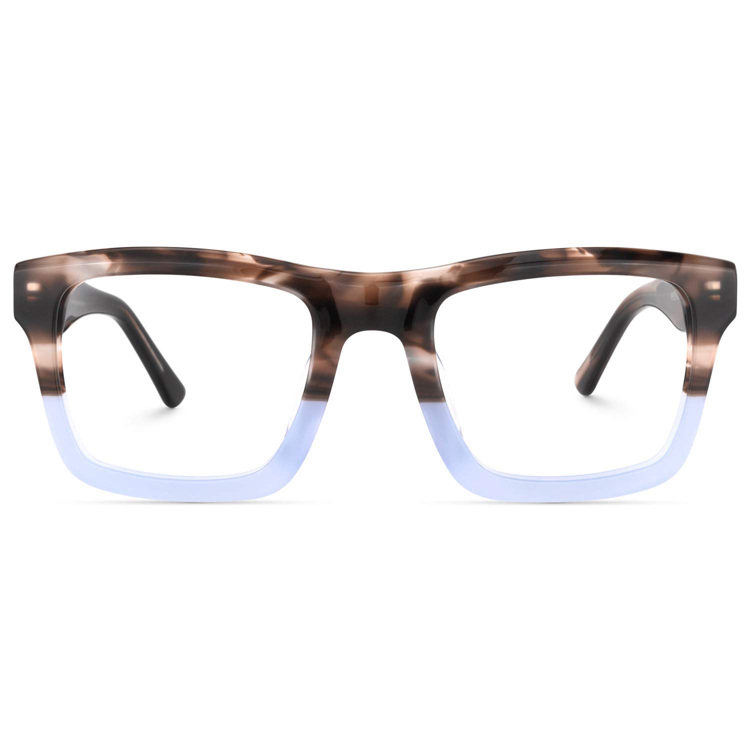 Zeelool FA0761 Blue Light Blocking Glasses for Women & Men - Thick Rectangle Retro Eyewear with UV Protection | Reduce Eye Strain for Computer Work, Gaming & Screen Time
