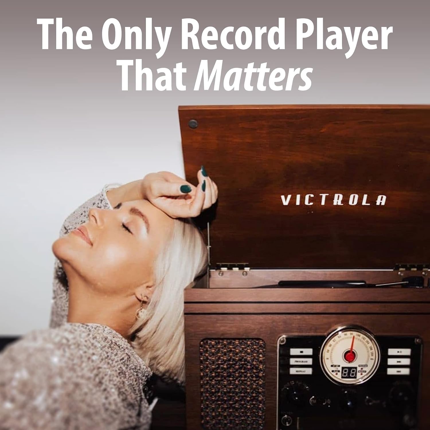 Victrola Nostalgic 7-in-1 Bluetooth Record Player & Multimedia Center with Built-in Speakers - 3-Speed Turntable, CD & Cassette Player, AM/FM Radio | Wireless Music Streaming | Espresso | Perfect for Home Entertainment, Vinyl Collectors & Retro Music Lovers