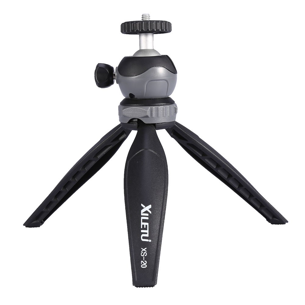 Compact Mini Tabletop Tripod Stand for Smartphones & Cameras - 3-Section Adjustable Height up to 10