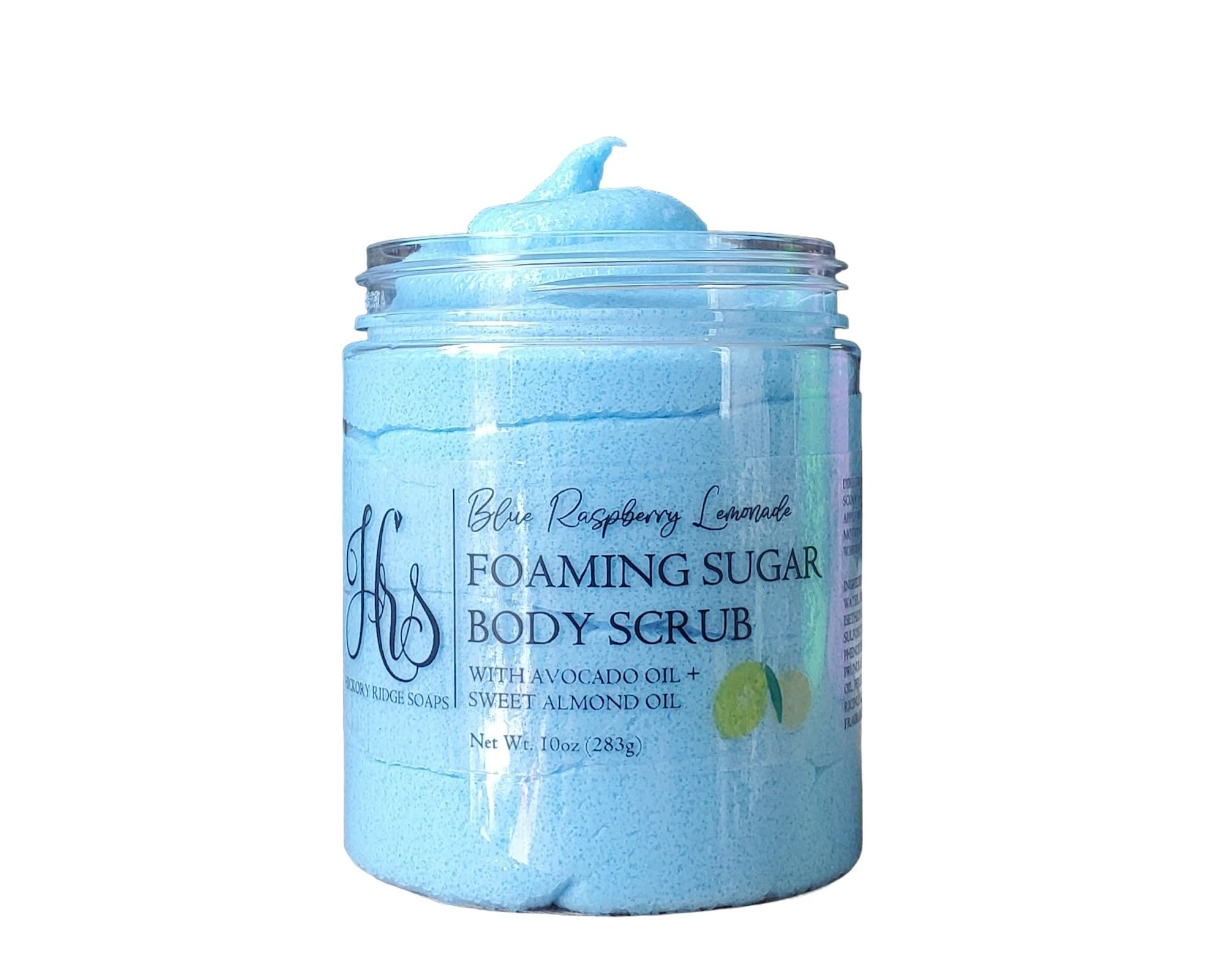 Blue Raspberry Lemonade Foaming Sugar Scrub - Whipped Body Scrub for Exfoliation & Moisturizing | Emulsified Cleansing Scrub for Soft Smooth Skin | Perfect for Shower, Spa Day & Self Care Routine