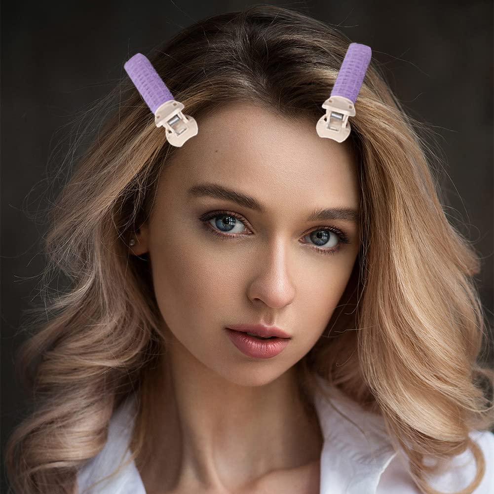 10 Pack Volumizing Hair Root Clips for Fluffy Hair Volume & Root Lift - Heatless DIY Hair Curler for Long & Short Hair (Purple) - Perfect for Salon Styling, Home Use & Travel Accessories