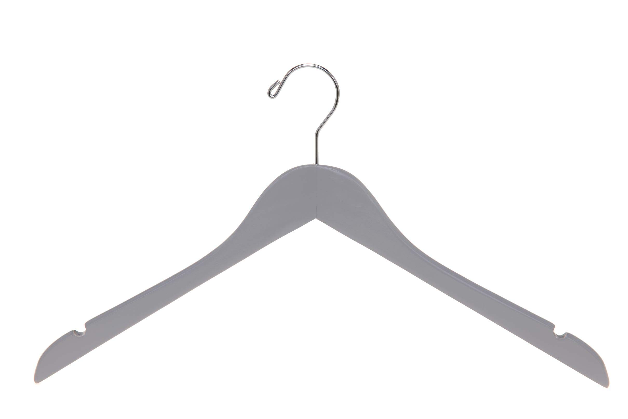 Premium Semi-Curved Wooden Suit Hangers - 10-Pack Smooth Finish Solid Wood Coat Hangers with 360° Swivel Hook for Jackets, Pants & Dresses - Space-Saving Closet Organizer (Gray, 10 Pack) - Perfect for Home, Office & Travel Wardrobe Organization