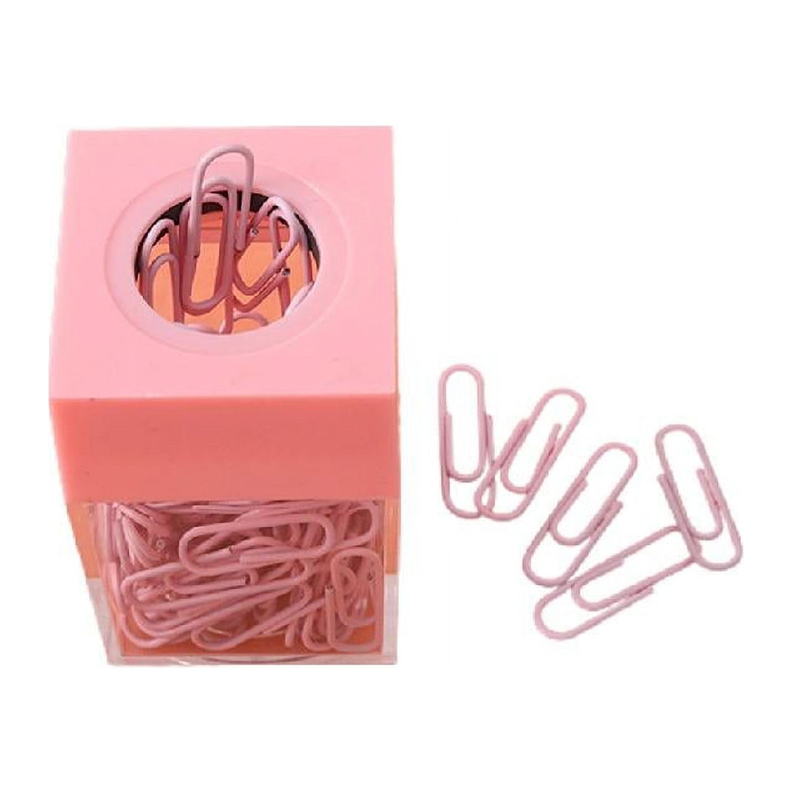 Pink Acrylic Magnetic Paper Clip Holder - Desk Organizer for Office Supplies, Stationery & School Use - Perfect for Office Desk, Home Study & Classroom Organization