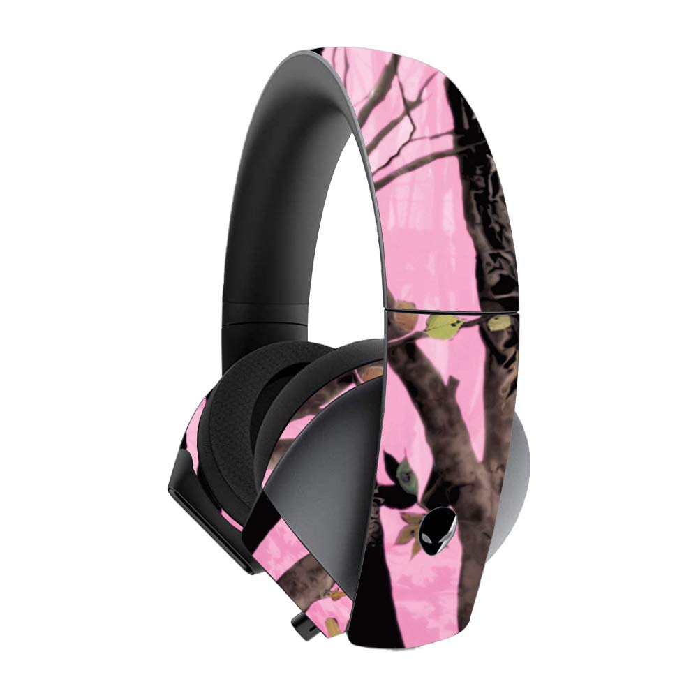 MightySkins Vinyl Decal Wrap Cover for Alienware 7.1 Gaming Headset - Pink Tree Camo | Protective & Durable Skin | Easy to Apply & Remove | Made in USA | Perfect for Gaming, Streaming & Customizing Your Headset