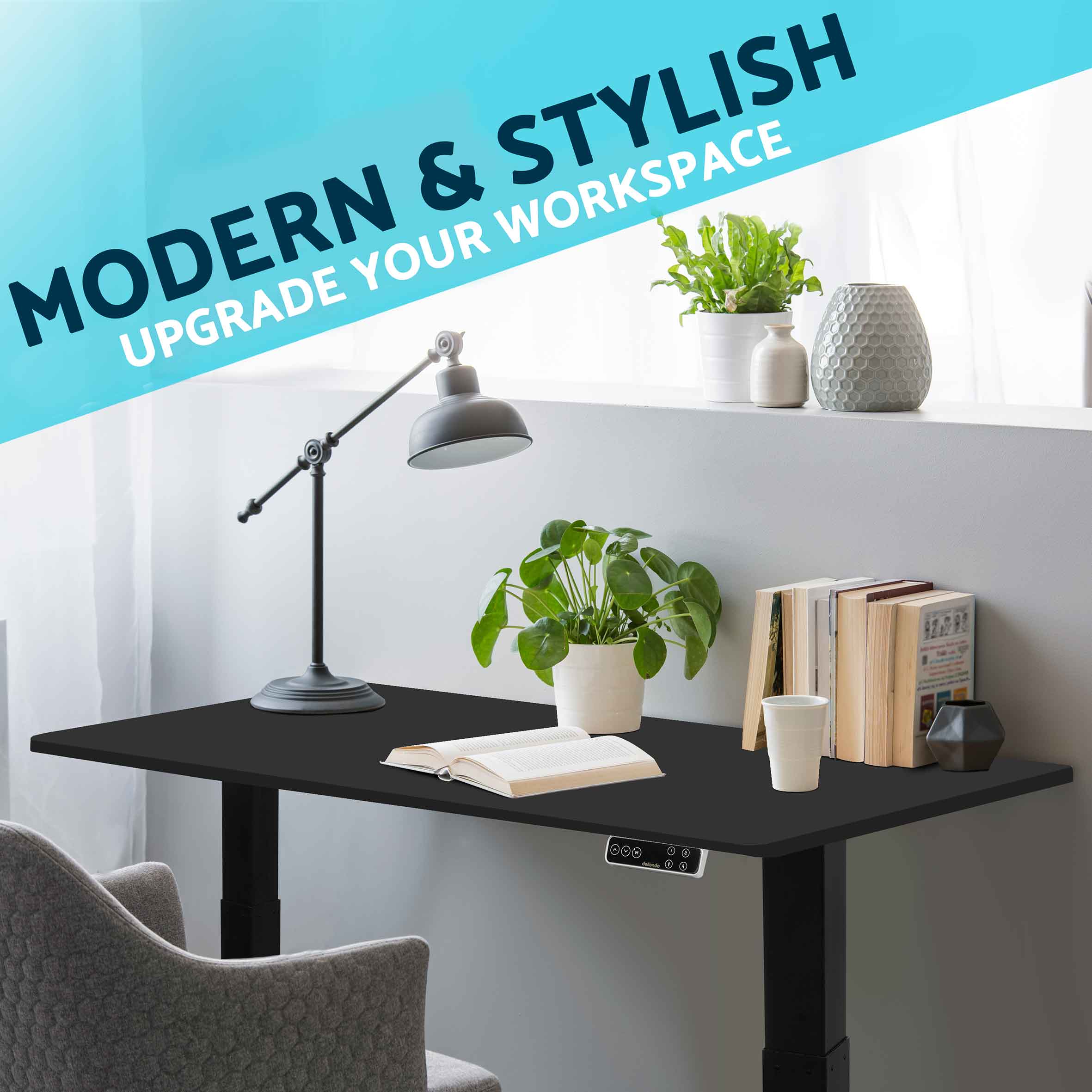 Height Adjustable Electric Standing Desk with Memory Function - 55