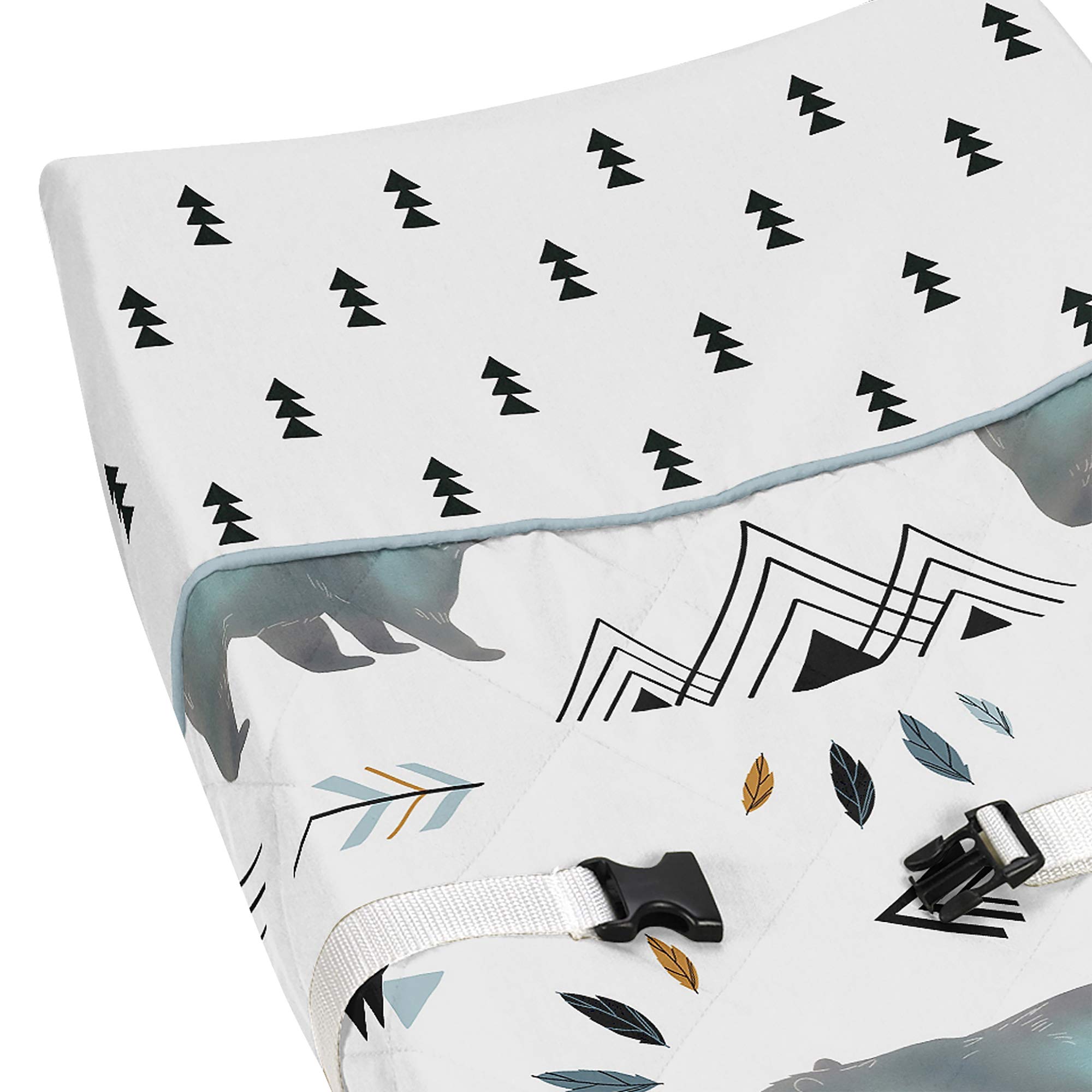 Sweet Jojo Designs Watercolor Bear Mountain Changing Pad Cover - Soft, Washable & Waterproof Baby Changing Mat Cover for Nursery & Travel - Perfect for Diaper Changes at Home or On-the-Go