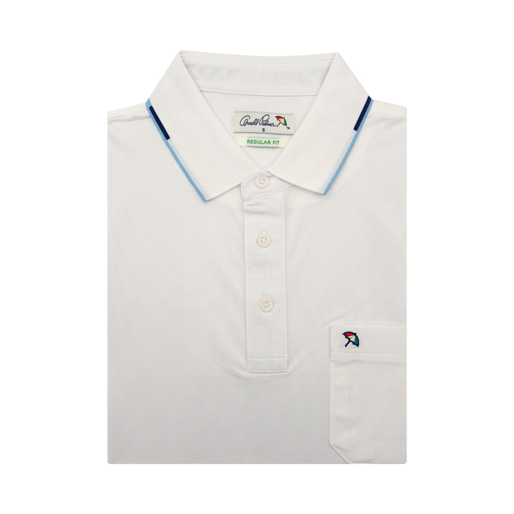 Arnold Palmer Men's Short Sleeve Polo Shirt - Classic White Cotton Golf Shirt for Casual & Business Wear | Perfect for Golf, Office & Summer Outings