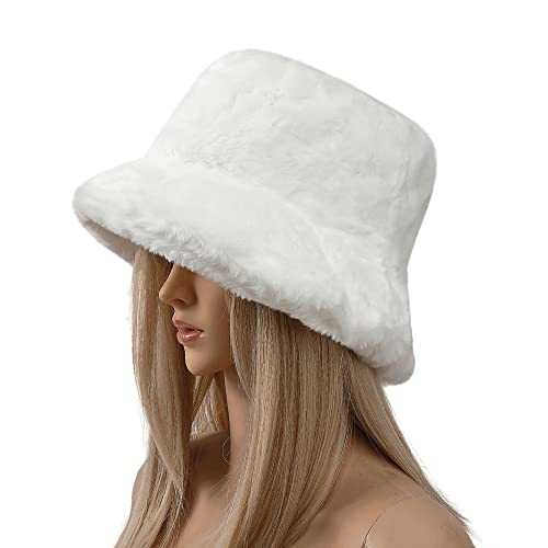 Stylish Furry Bucket Hat for Women & Men - Trendy Winter Fashion Accessory - Perfect for Outdoor Activities, Music Festivals & Streetwear