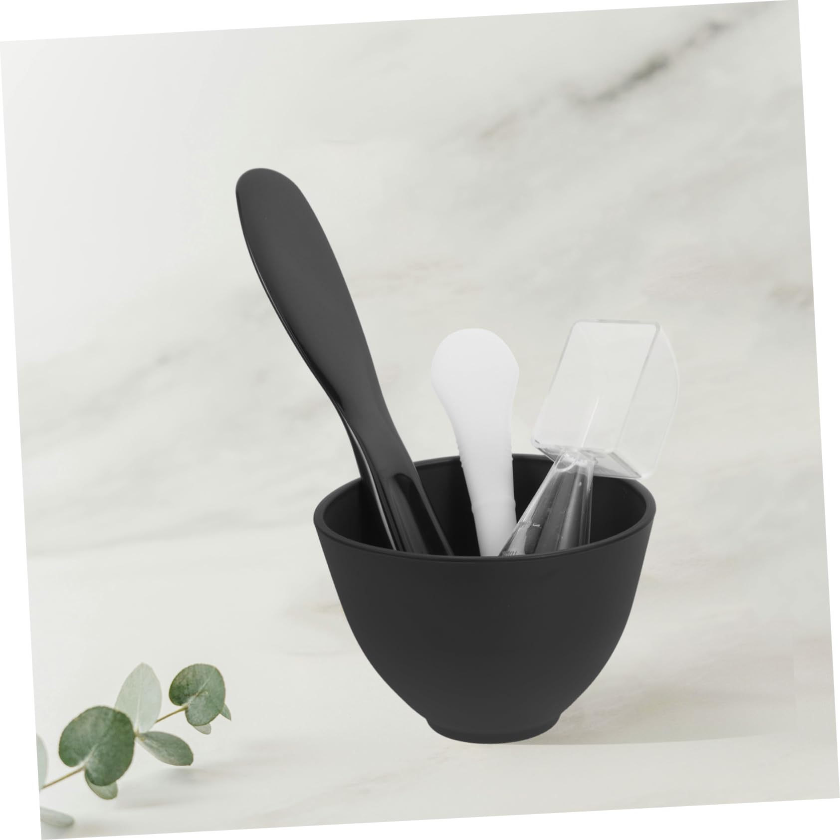 Professional Silicone Facial Mask Mixing Bowl Set - DIY Spa Tool for Homemade Skincare, Black Mask Applicator & Bowl - Perfect for At-Home Facials & Beauty Treatments