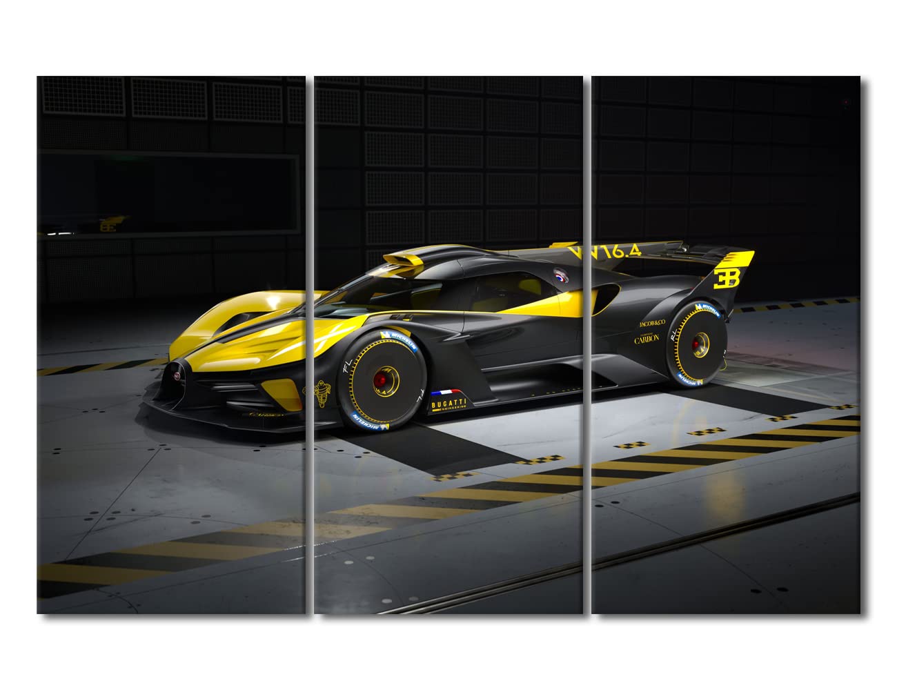 Yellow and Black Sports Car Canvas Wall Art - 42