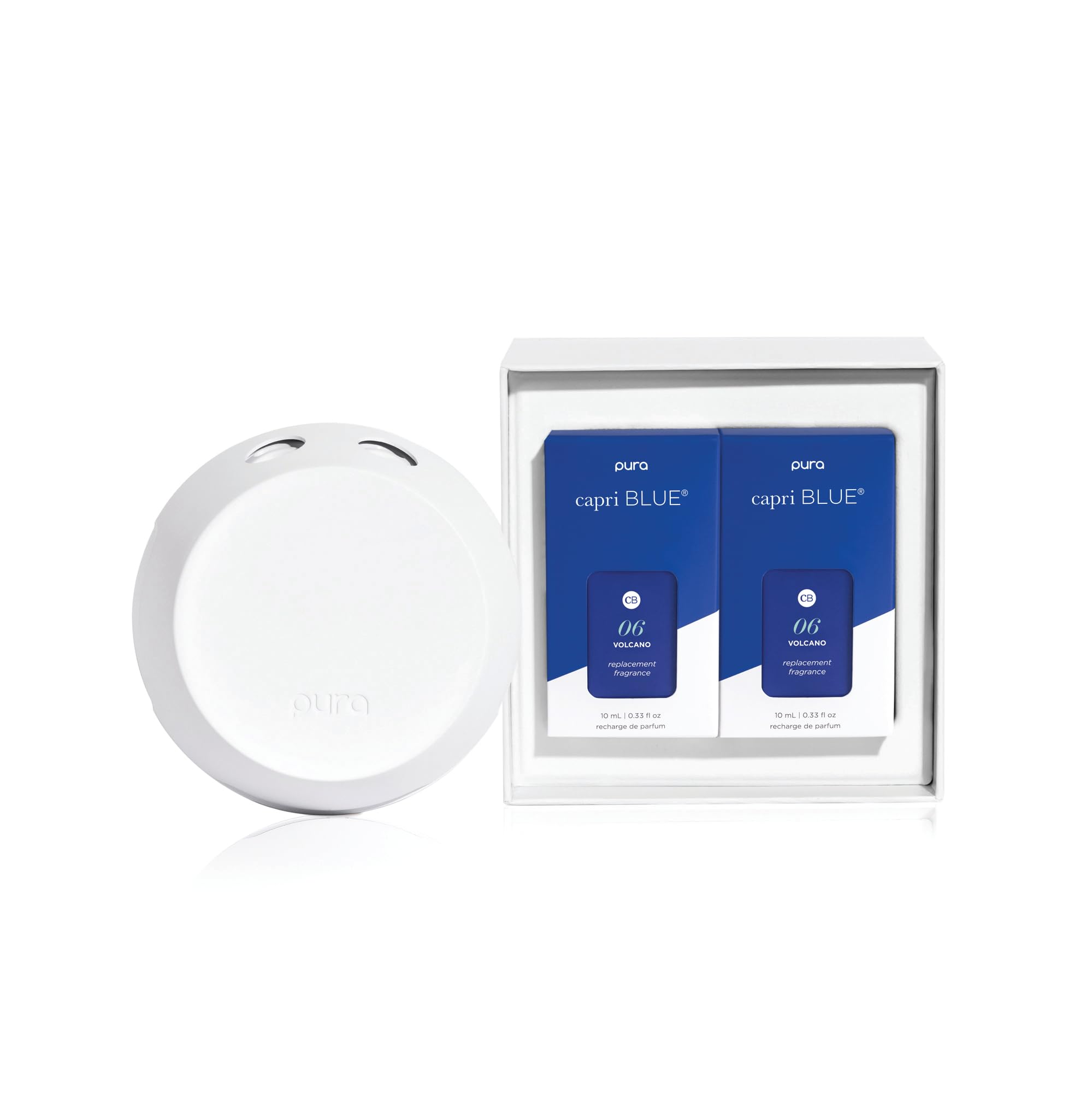 Capri Blue Pura 4 Smart Home Fragrance Diffuser Kit with 2 Refills - Luxury Wall Plug-in Air Freshener for Home & Office - Volcano Scent - Aromatherapy for Relaxation & Stress Relief