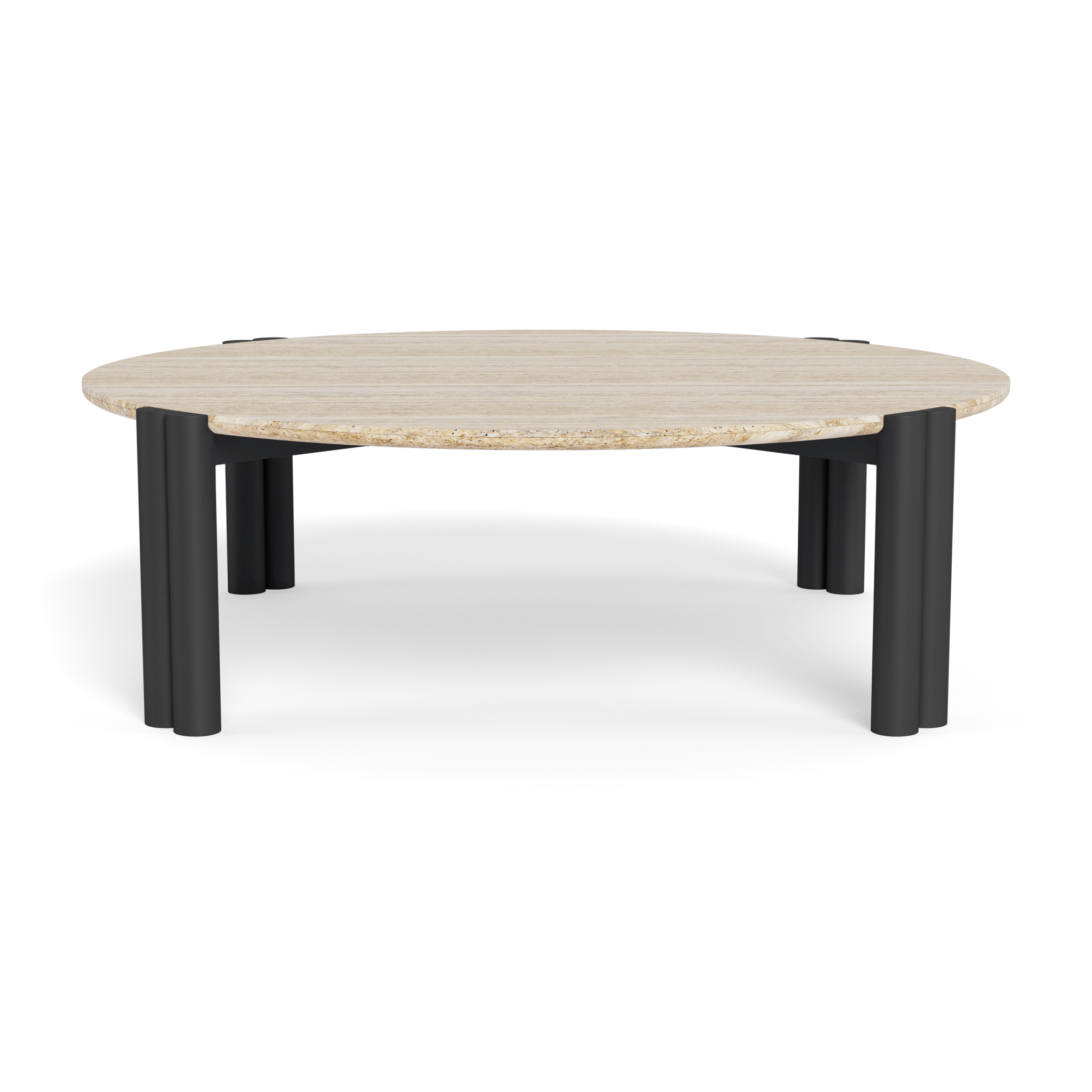 Modern Round Aluminum Coffee Table - Lightweight & Durable Indoor/Outdoor Living Room Center Table for Patio, Lounge, or Garden Decor