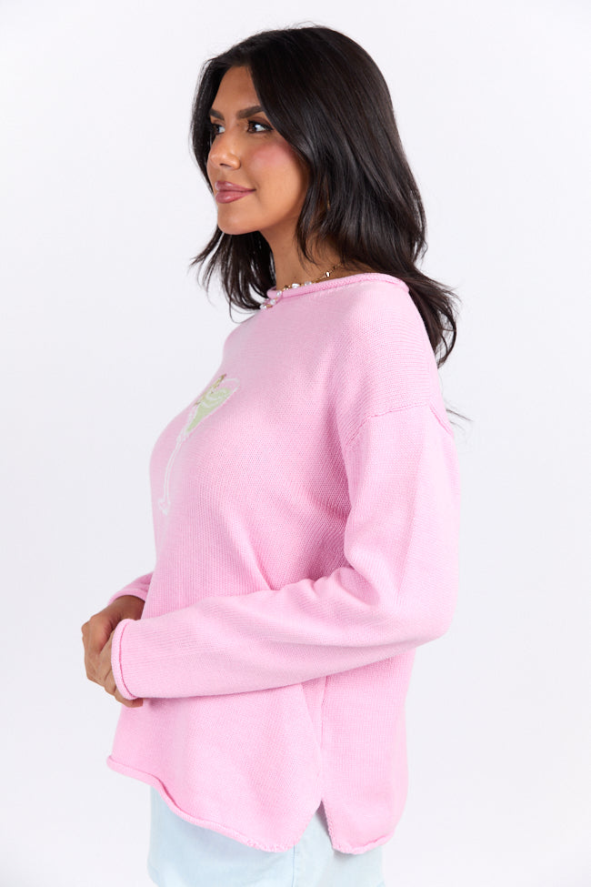 Hand Me A Margarita Pink Sweater for Women - Cozy Knit Pullover | Perfect for Casual Outfits, Date Nights & Holiday Parties