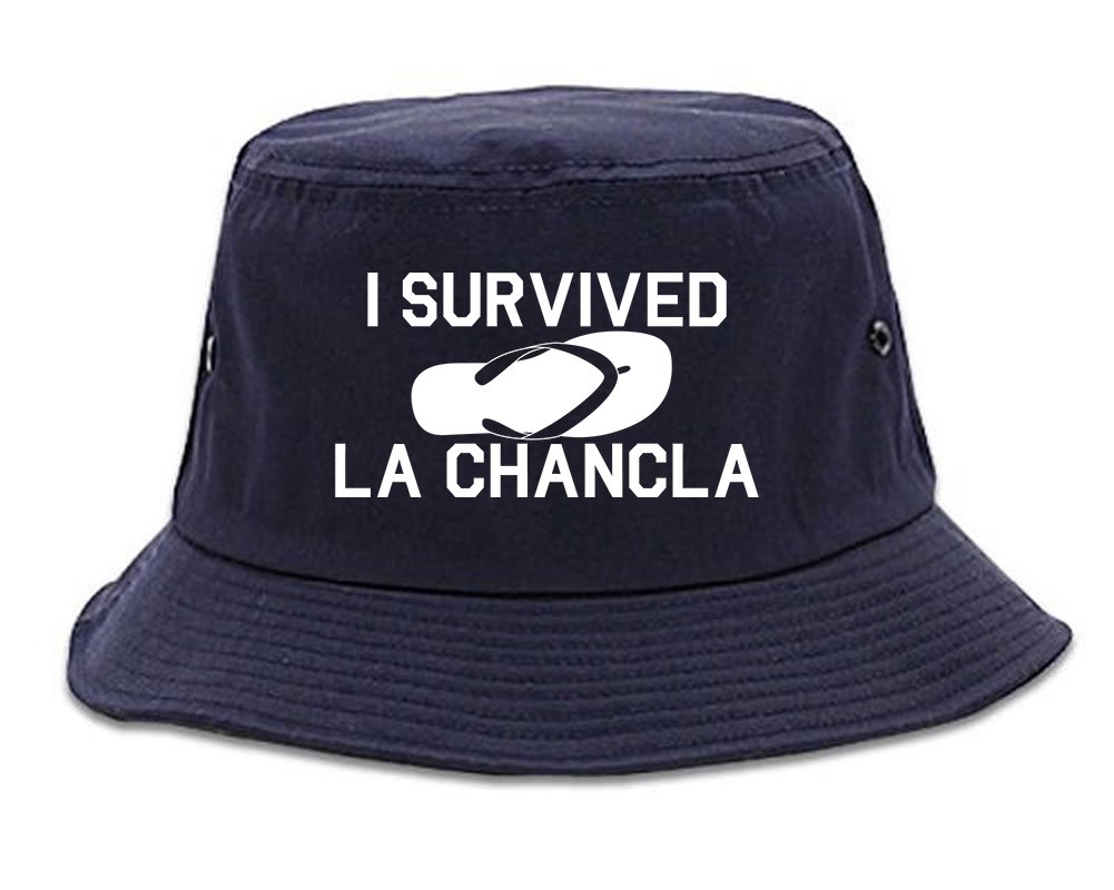 I Survived La Chancla Funny Spanish Bucket Hat for Men - Kings Of NY - Perfect for Summer Beach, Parties & Hispanic Heritage Celebrations