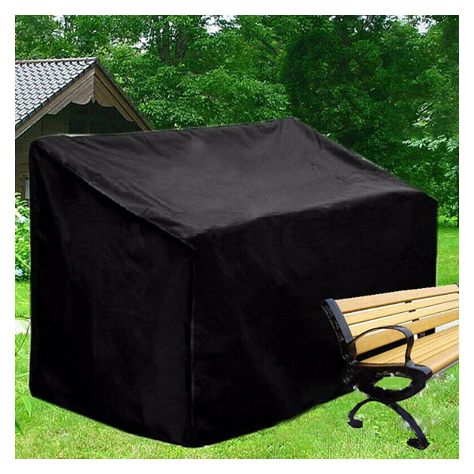 Premium Waterproof Outdoor Garden Furniture Cover - Heavy Duty Rattan Chair & Table Protector for Patio, Balcony, Beach - Custom Size 123x123x74cm, Black - UV Resistant, Anti-Freeze, All-Weather Protection for Year-Round Use