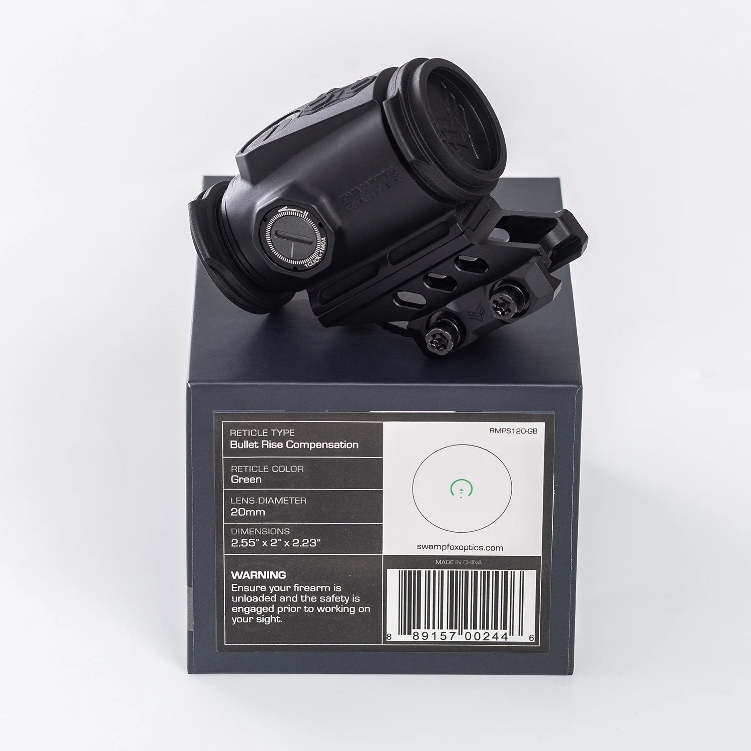 Raider 1x20 Micro Prism Sight - Green 6 MOA Dot Reticle Rifle Scope for AR-15 | Hunting & Tactical Shooting Accessories | Perfect for Close to Mid-Range Target Acquisition in Low Light Conditions