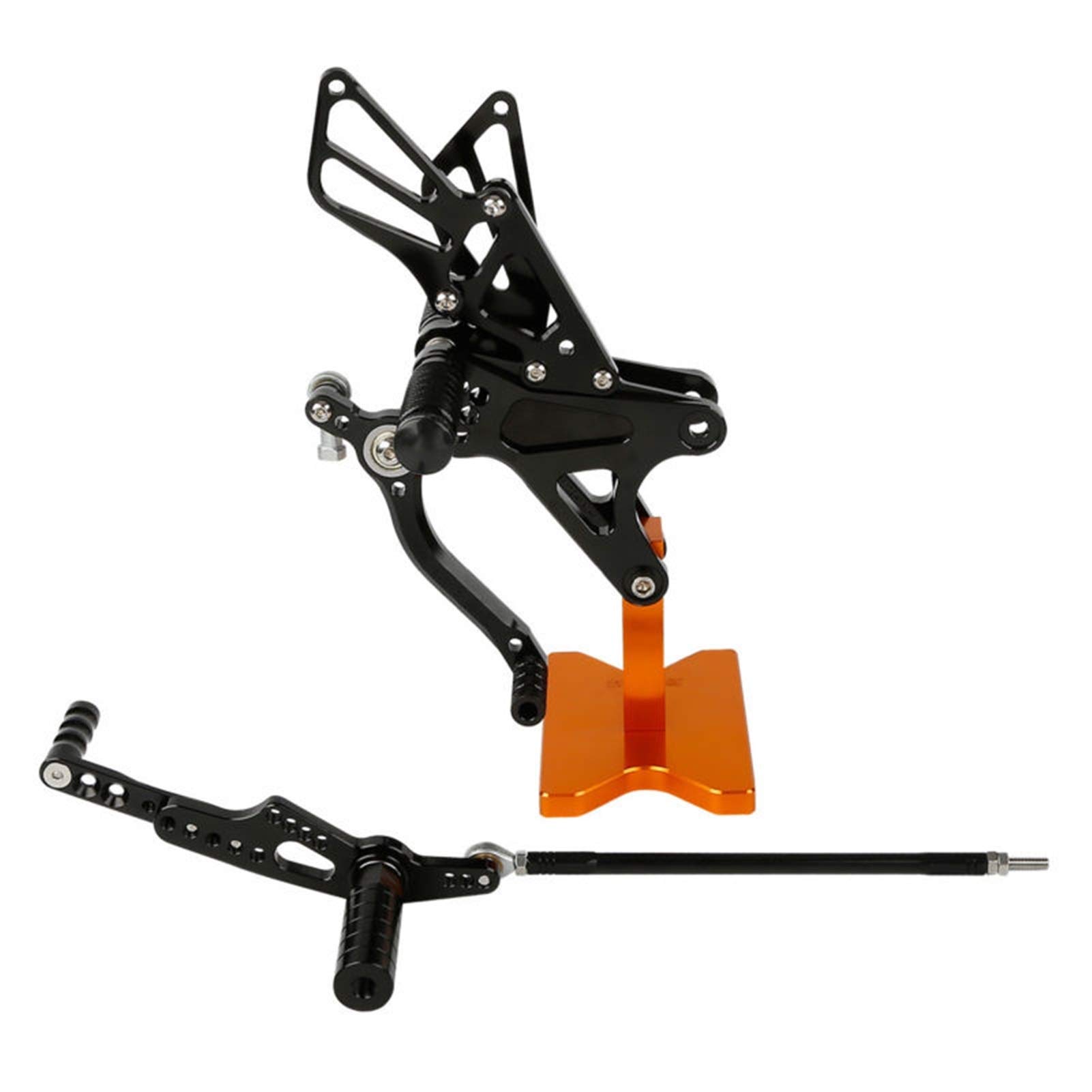 CNC Adjustable Motorcycle Foot Pegs for Yamaha YZF R1 2009-2014 - Black Billet Aluminum Rearset Footrests - Perfect for Racing, Track Days & Street Riding