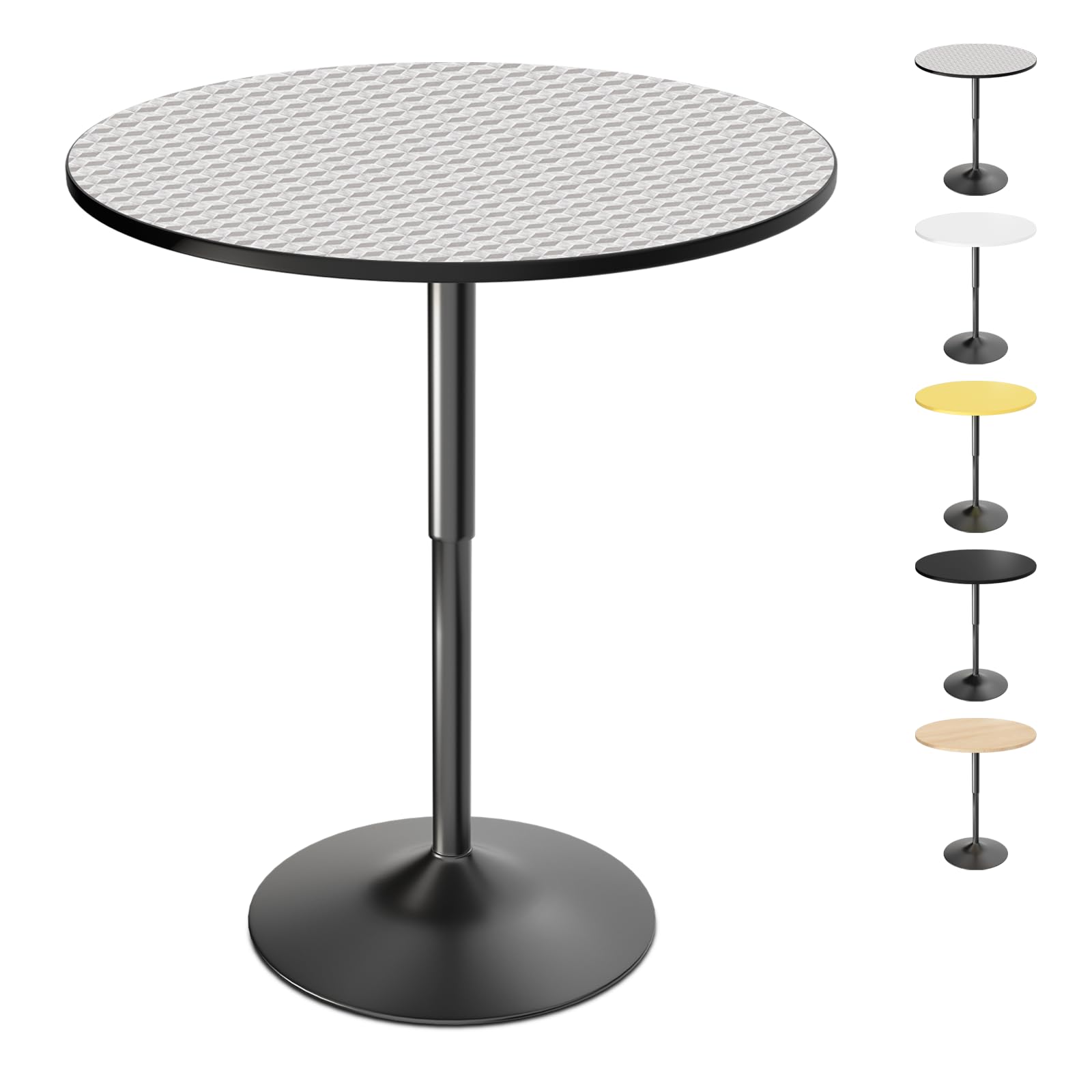 31.5 Inch Round Adjustable Height Pub Table - 27.5