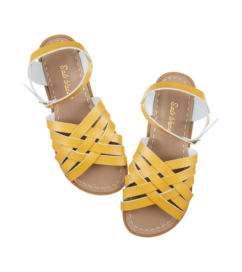 Saltwater Retro Mustard Sandals for Adults – Comfortable & Stylish Beach Footwear for Women & Men | Perfect for Summer, Vacation & Outdoor Adventures