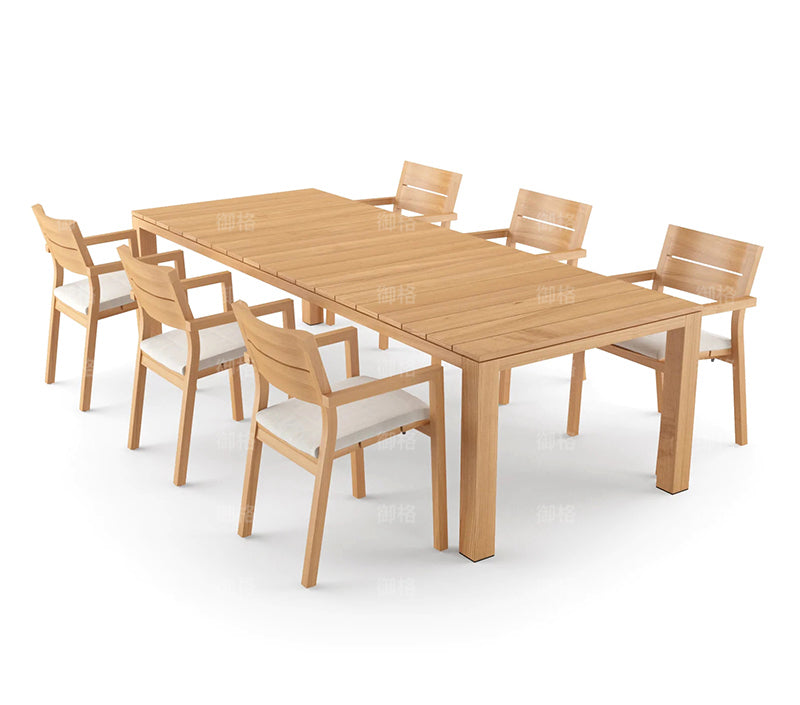 6 chairs with 240cm long table