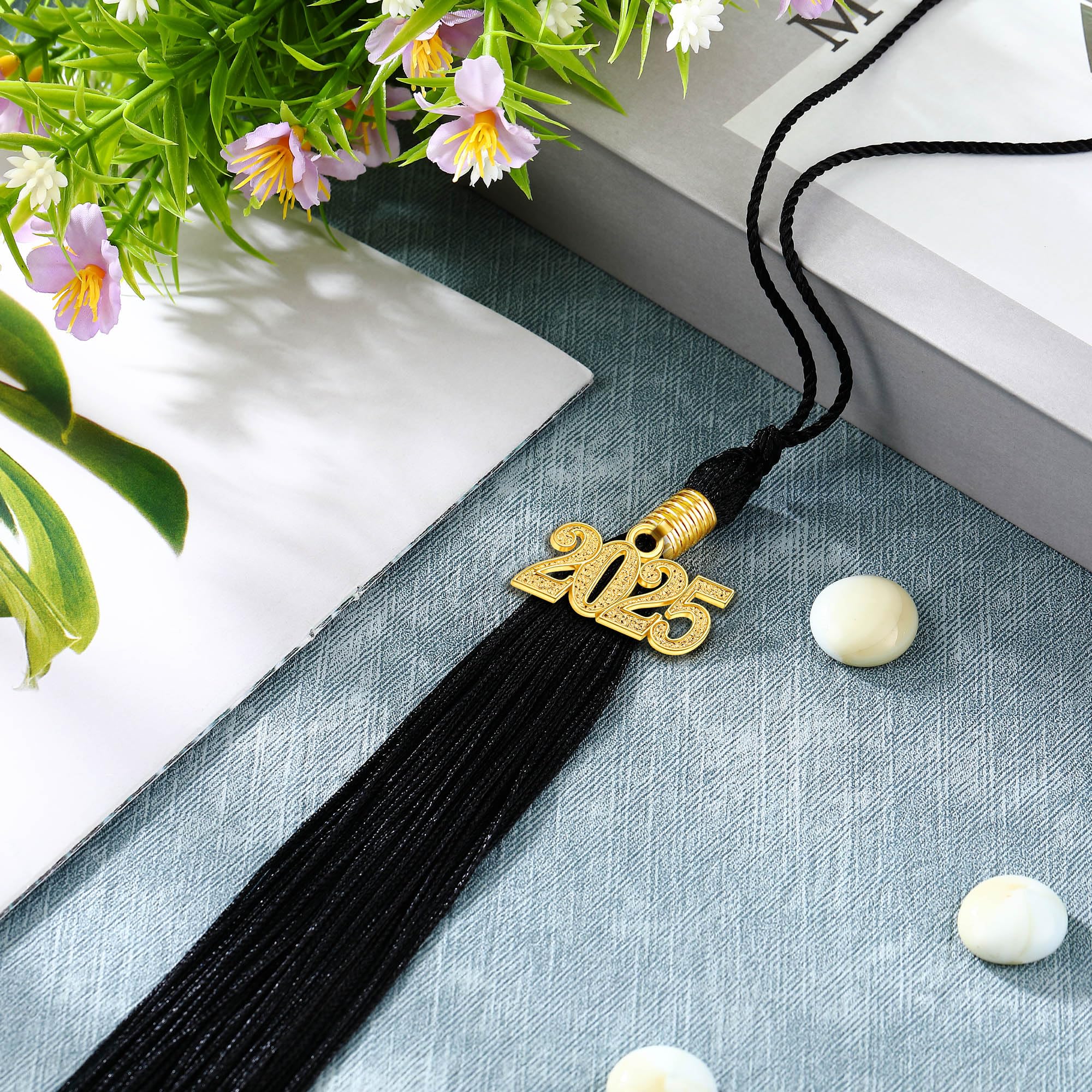 2024 Graduation Tassel Set - 2 Pack Classic Black Cap Tassels for High School & College Graduation Ceremonies - Perfect Graduation Party Decorations & Photo Props