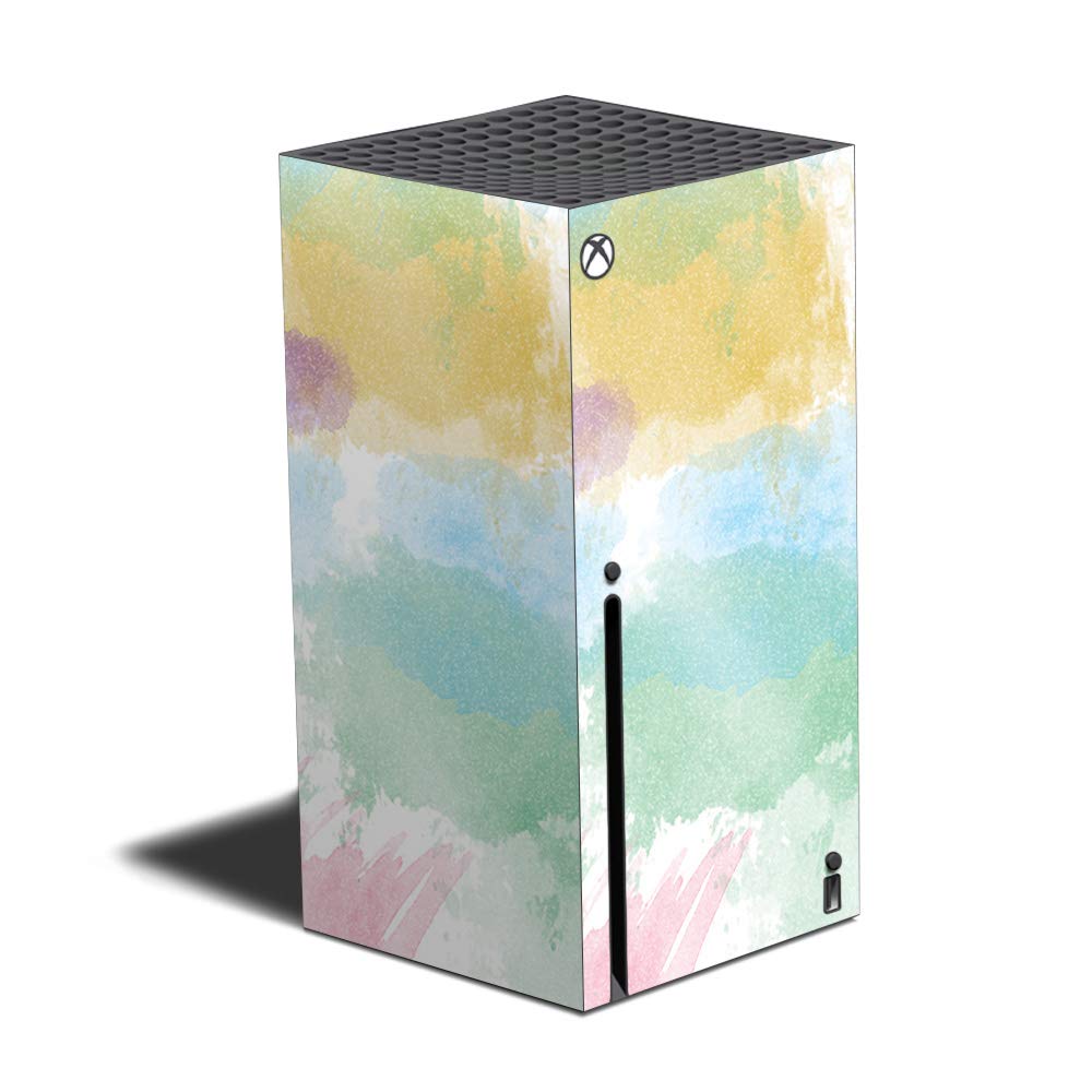 MightySkins Glossy Glitter Protective Skin Cover for Xbox Series X - Watercolor White Design | Premium Durable Glitter Finish | Easy to Apply & Remove | Made in USA | Perfect for Gaming Setups & Home Decor