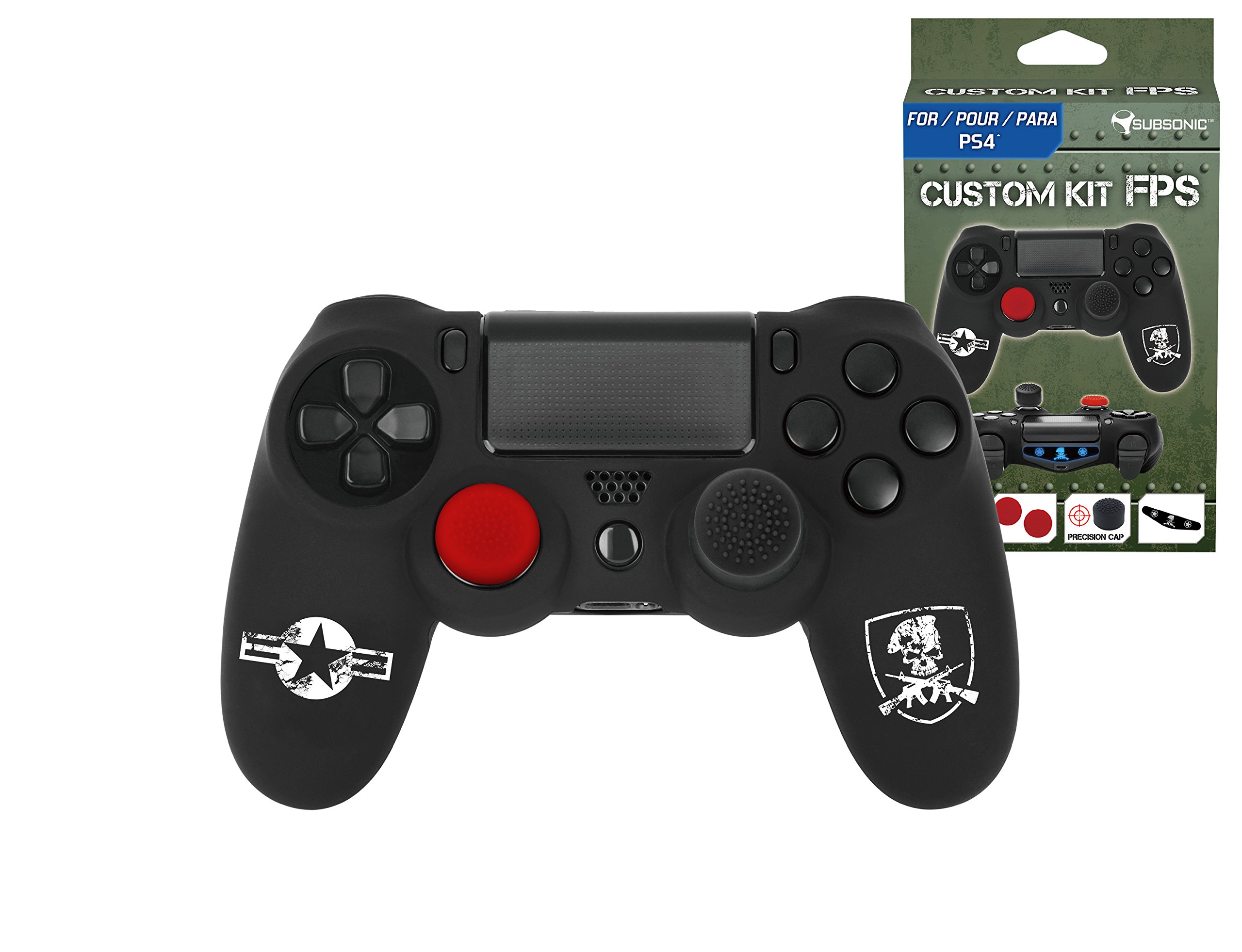 Premium Silicone Cover Skin for PlayStation 4 Controller - Anti-Slip Protective Case with 2 Thumb Grip Caps & Precision Cutouts for PS4/PS4 Slim/PS4 Pro (Camo Design) - Perfect for FPS Gaming, Long Play Sessions & Enhanced Grip Protection