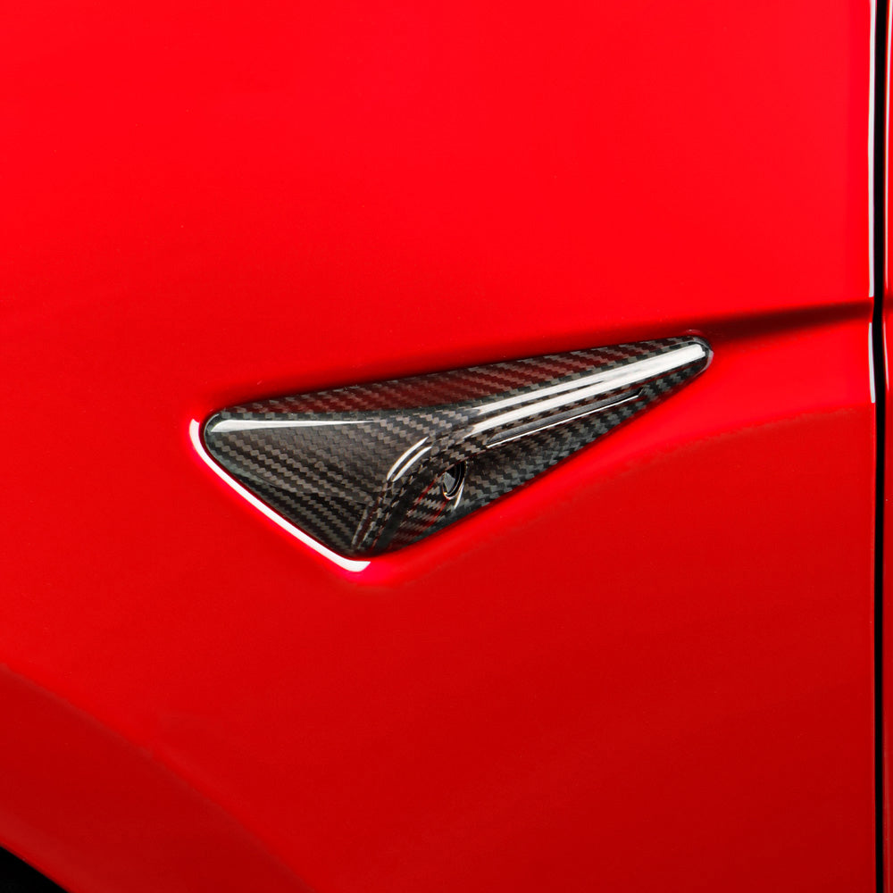 Premium Real Carbon Fiber Side Camera Covers for Tesla Model 3 & Model Y (2024+) - Enhance Style & Protection for Your EV - Perfect for Daily Driving, Car Shows & Custom Builds