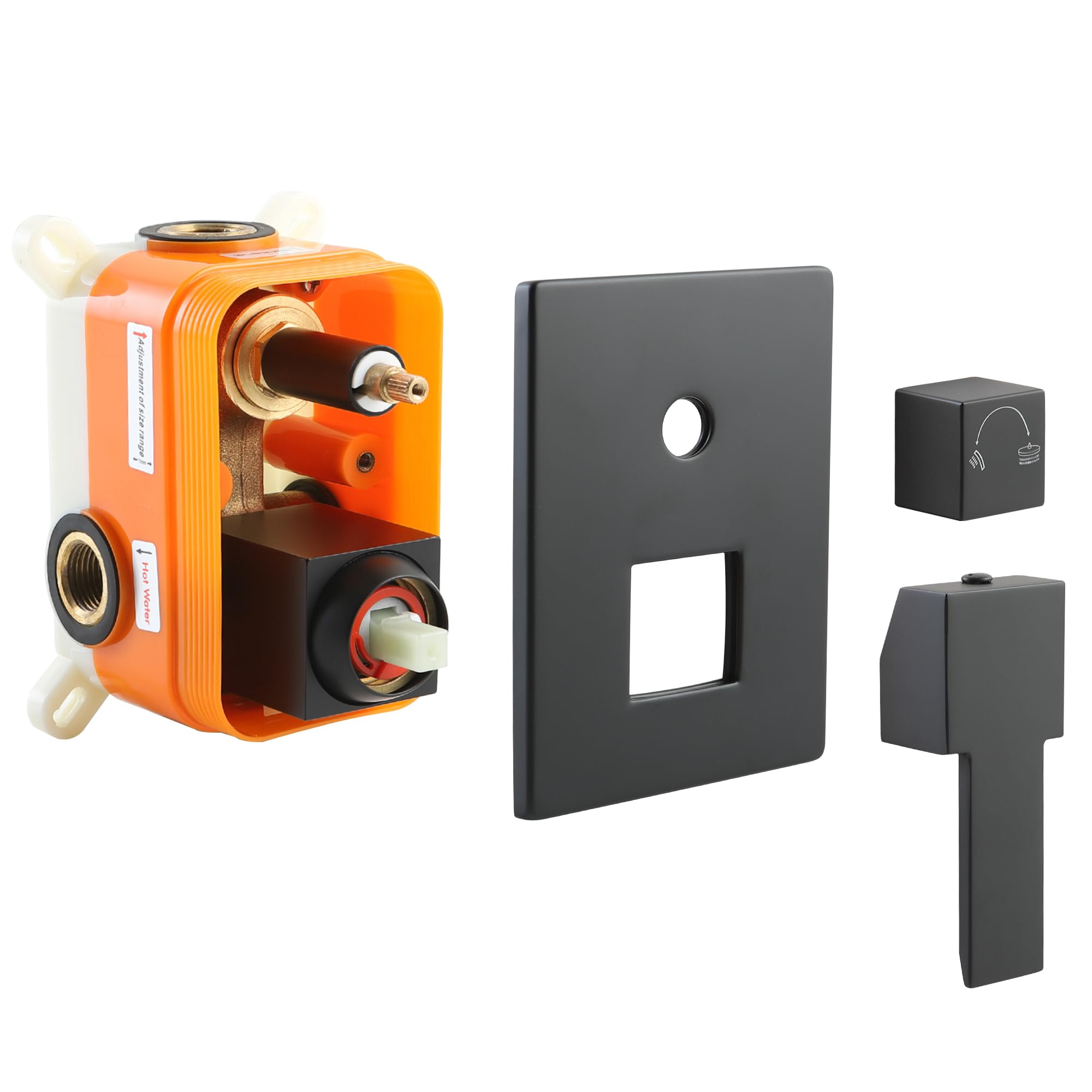 SKOWLL 2-Way Shower Diverter Valve Kit - Matte Black cUPC Certified Pressure Balancing Shower Mixer with Single Handle - Perfect for Bathroom Renovation & Modern Shower Systems