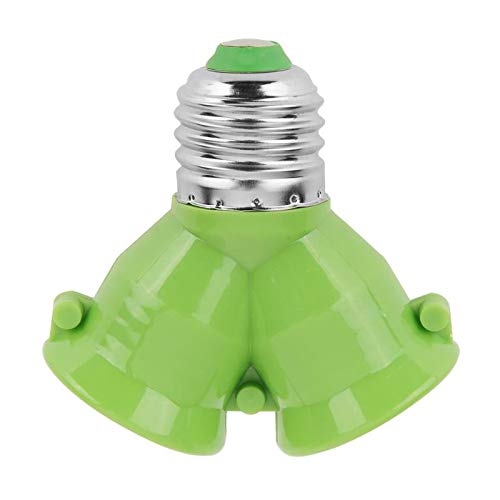 E27 to 2E27 Y-Shaped Lamp Socket Splitter Adapter - Screw Converter Bulb Holder Base for Multiple Lighting (Color: Green) - Perfect for Home, Office, and Workshop Lighting Expansion