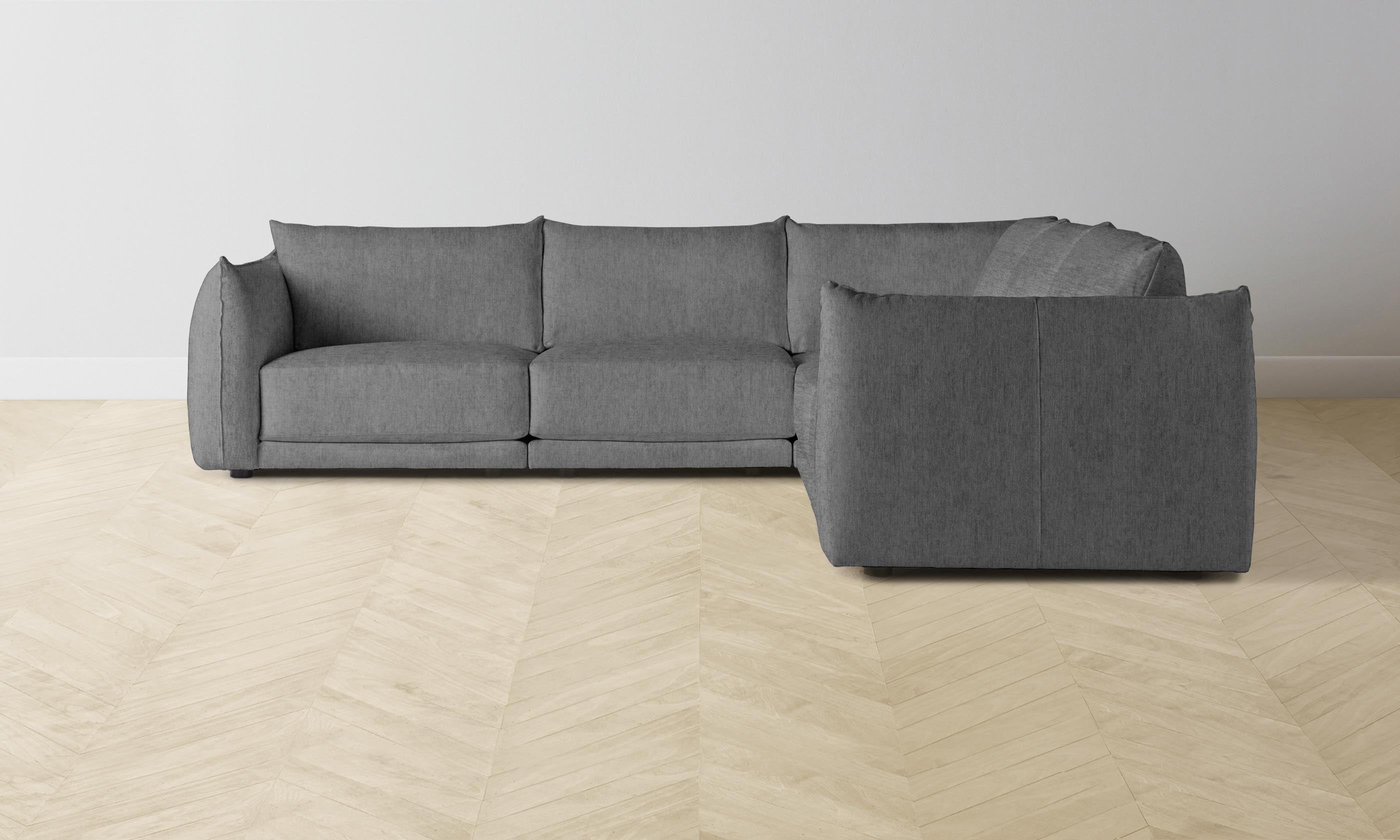 The Jones Modular Sectional Sofa - Performance Tweed Smoke Fabric - Perfect for Living Room, Family Room & Home Theater Comfort