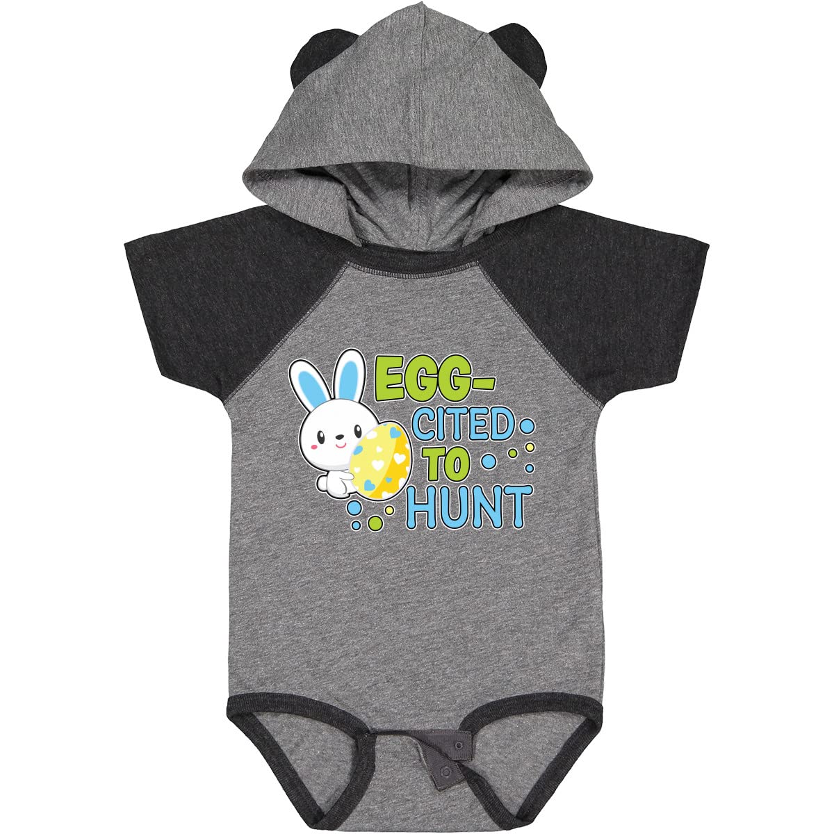 Eggcited To Hunt with Bunny Holding Easter Egg Baby Bodysuit - Cute Easter Outfit for Infants & Toddlers - Perfect for Easter Egg Hunts, Family Photos & Spring Celebrations