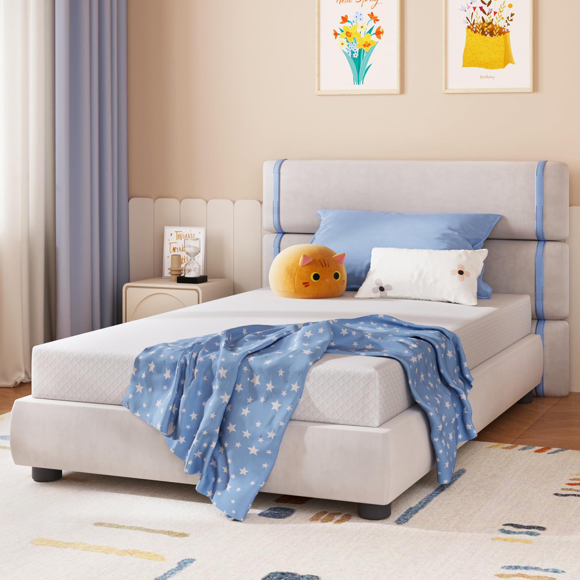 CertiPUR-US Certified 5 Inch Full Size Green Tea Memory Foam Mattress - Medium Firm for Cool Sleep & Pressure Relief, 54