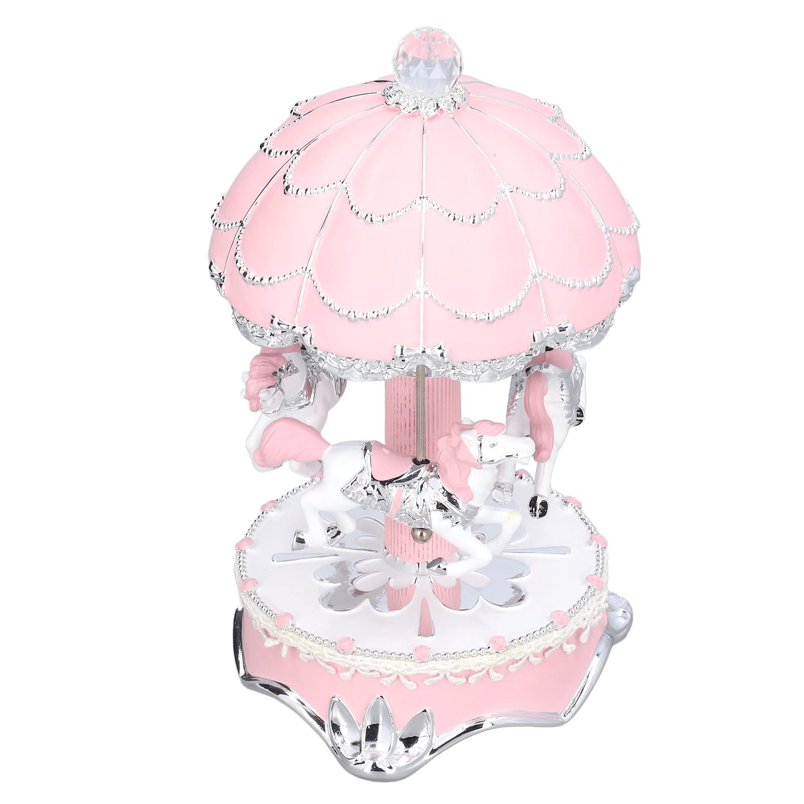 Pwshymi Retro Carousel Music Box with Color Changing Lights - Romantic Gift for Spouse, Anniversary & Valentine's Day - Perfect for Bedroom Decor, Wedding Centerpiece & Special Occasions