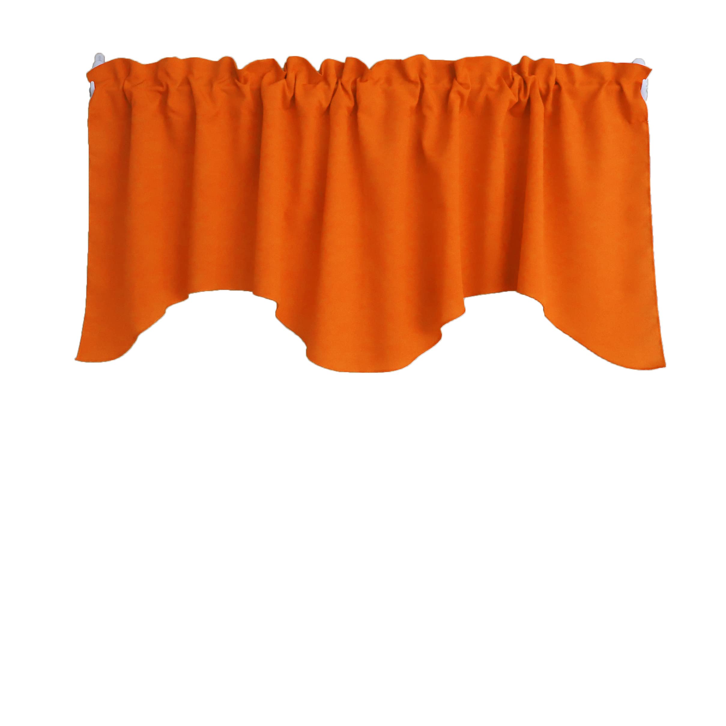Elegant Scalloped Poplin Window Valance - Orange Home Decor for Bedroom, Nursery & Kitchen - Perfect for Adding Style & Privacy to Any Room