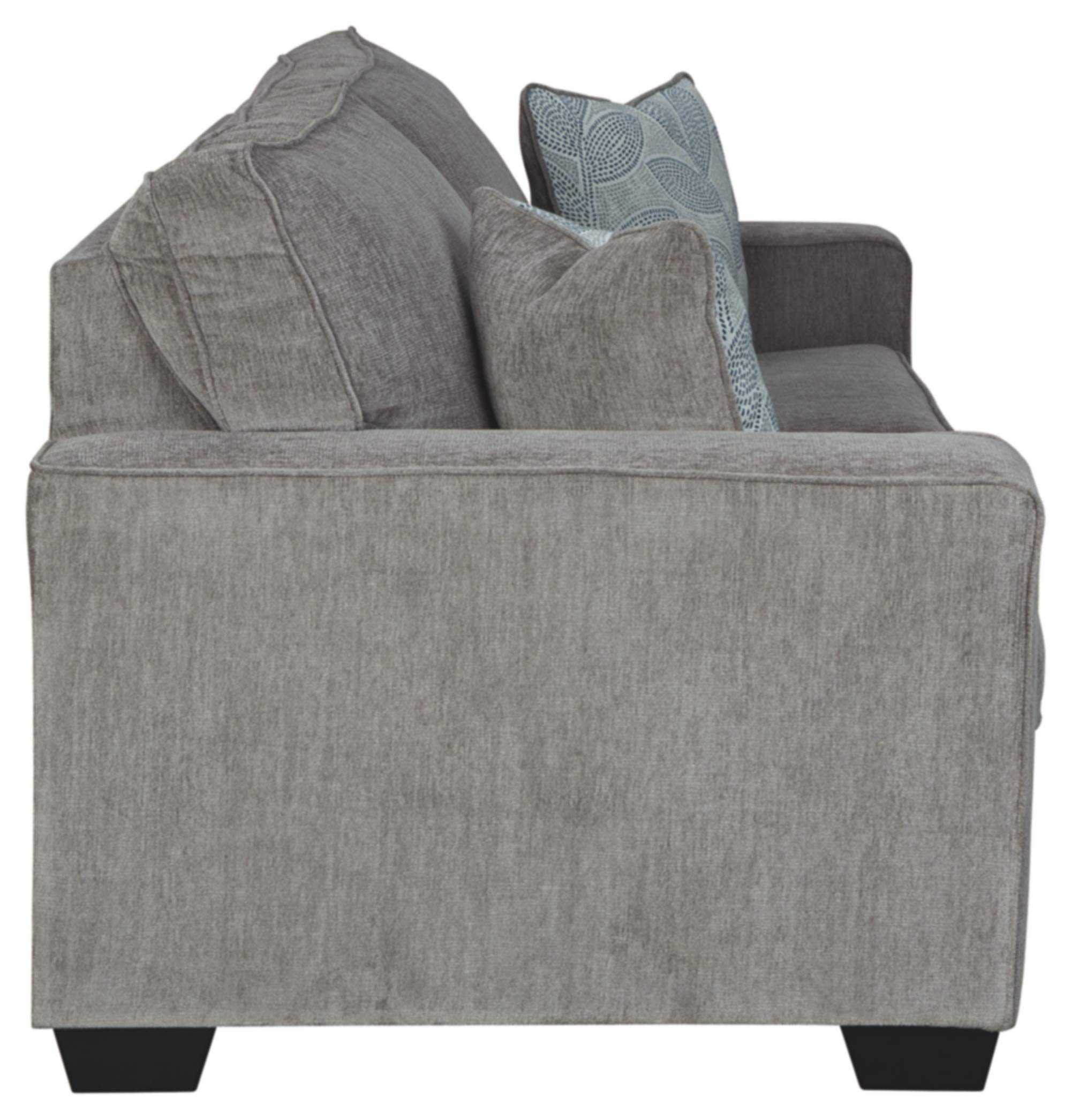 Signature Design by Ashley Altari Modern Sofa with 2 Accent Pillows, Light Gray - Contemporary Living Room Furniture for Small Spaces & Apartments