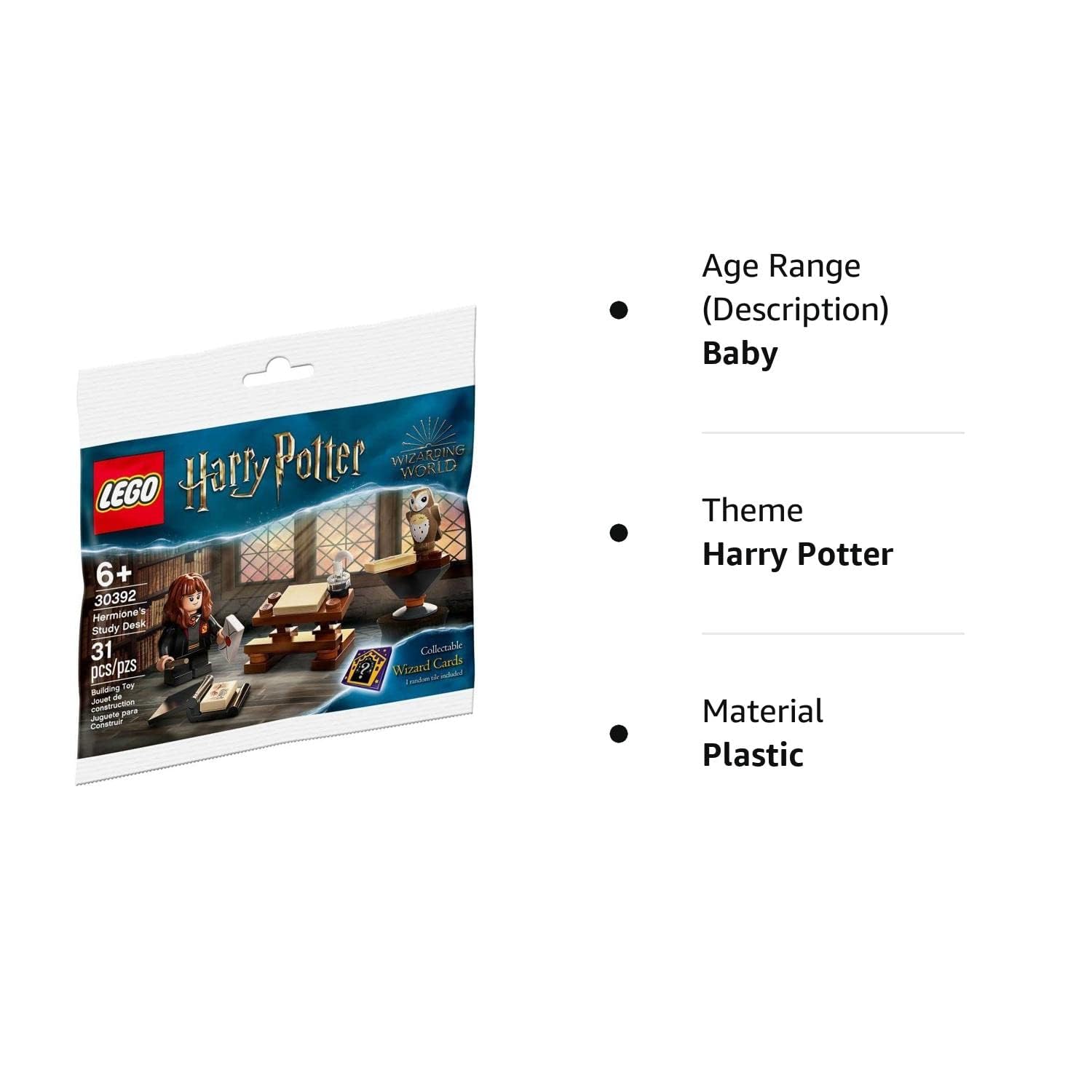 LEGO 30392 Hermione's Study Desk Building Kit - Harry Potter Collectible Set for Kids & Adults - Perfect for Display, Play & Gift Giving - Great for Birthday Parties, Christmas Gifts & Potterhead Collections