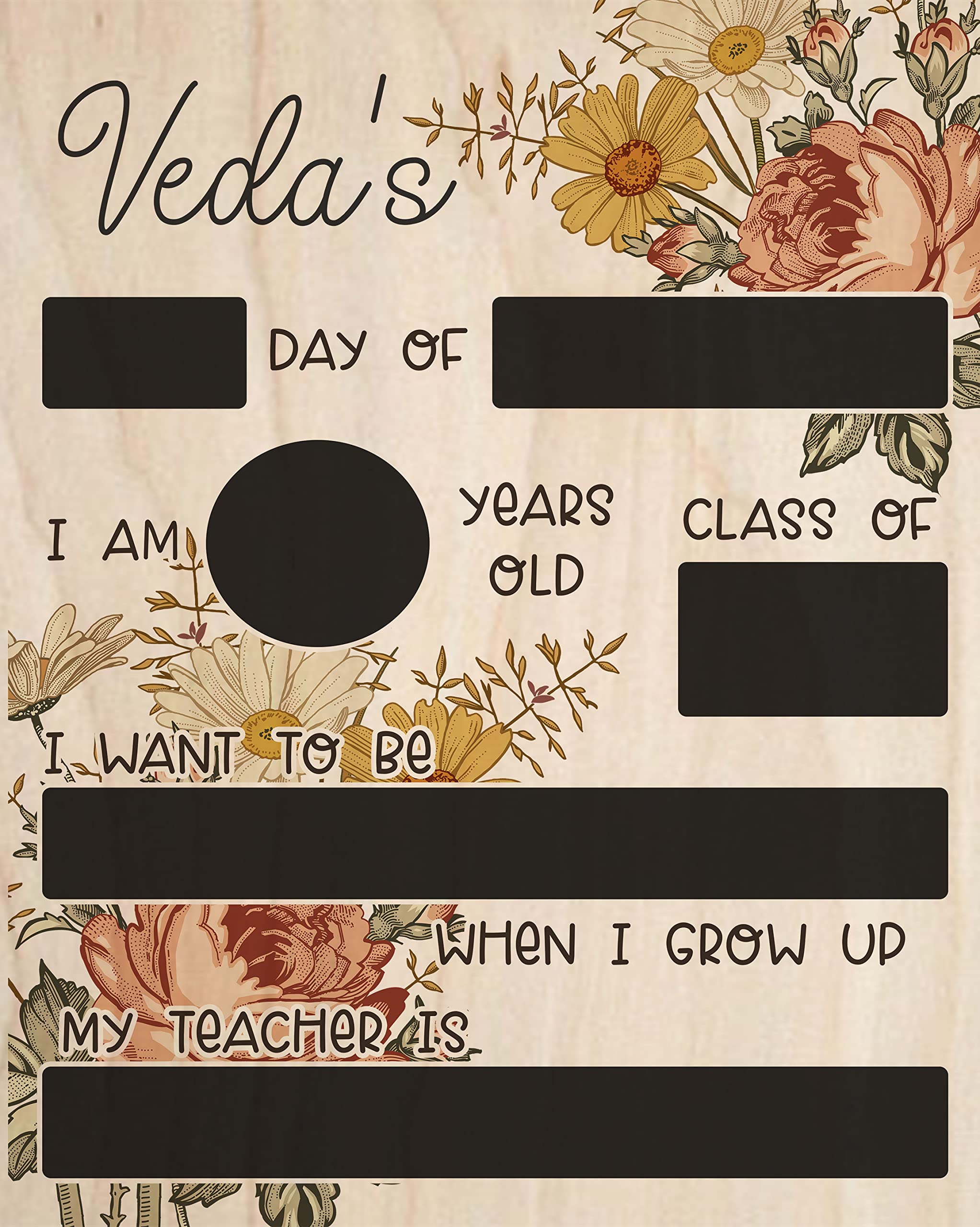 Personalized First Day of School Chalkboard Sign - Reusable Back to School Board for Kindergarten & Preschool - Perfect for 1st Day Photos, Classroom Decor, and Last Day Celebrations