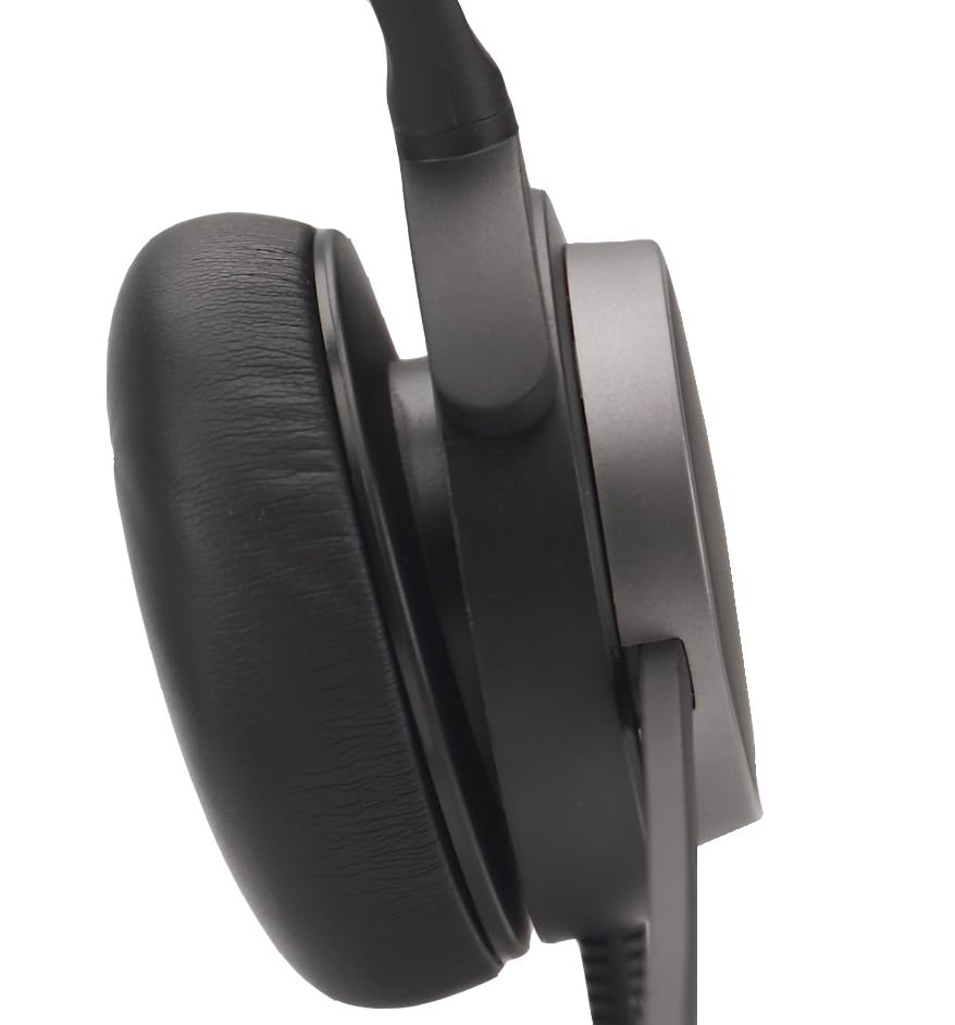 Snom A330D Wired Over-Ear Headset with Microphone - Noise Cancelling Gaming Headphones for PC, PS5, Xbox & Office Calls - Durable Cable Headset for Online Meetings & Music Listening