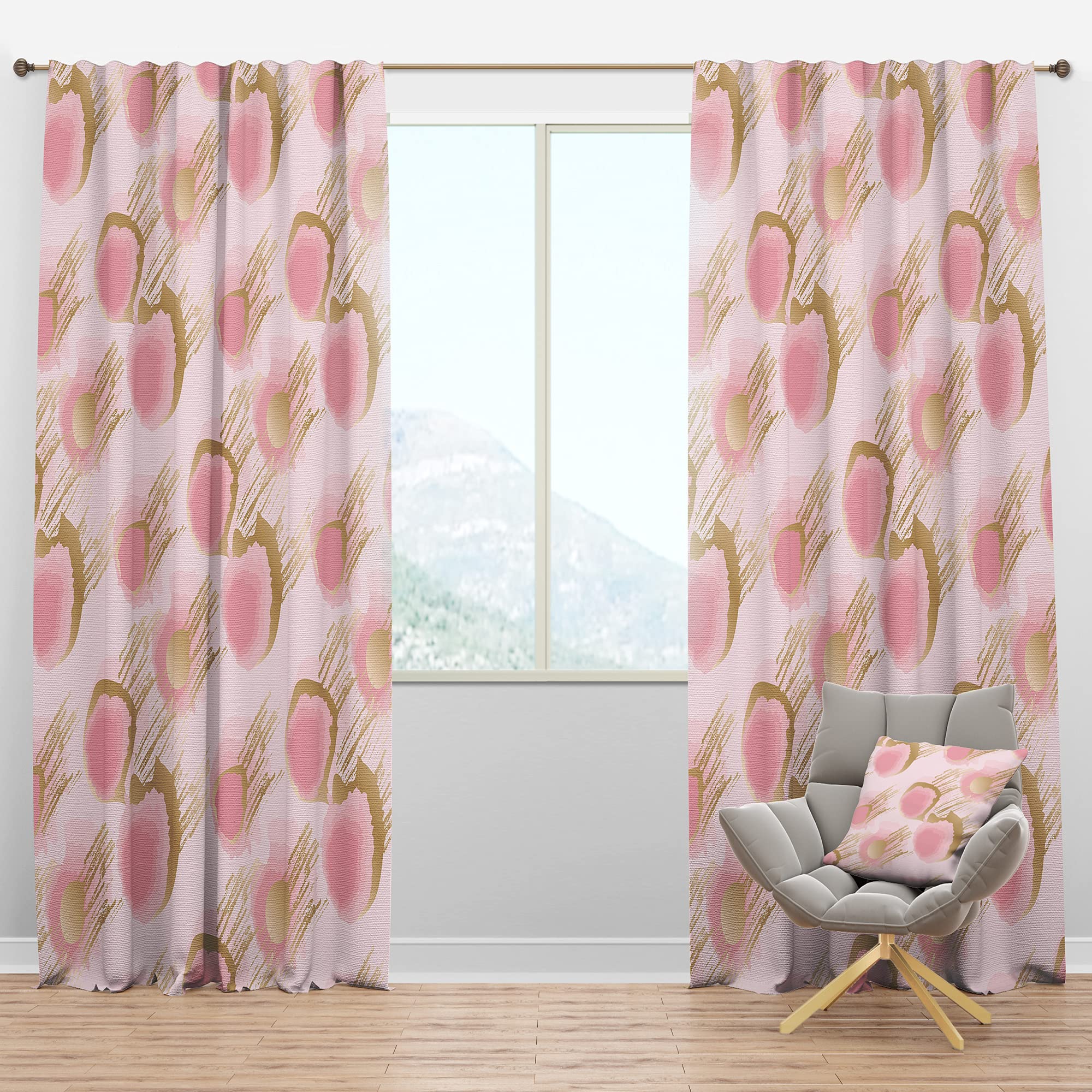 DesignQ Blackout Curtains 'Abstract Flower Design IX' - Thermal Insulated Single Panel (52x120 inches) for Bedroom & Living Room - Noise Reducing & Energy Saving Window Drapes for Better Sleep & Home Decor