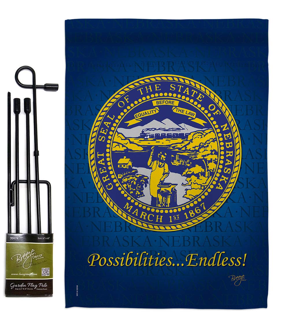 Nebraska Americana Garden Flag Set - 13x18.5