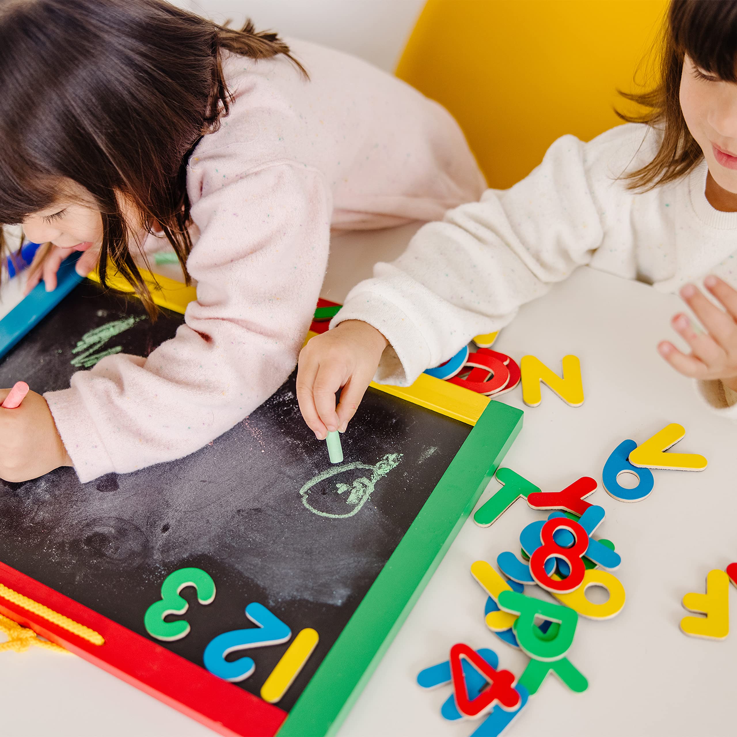 Melissa & Doug Magnetic Chalkboard & Dry-Erase Board Set - 36 Alphabet & Number Magnets, Chalk, Eraser & Marker - Educational Learning Toy for Kids - Perfect for Homeschool, Classroom & Playroom Activities