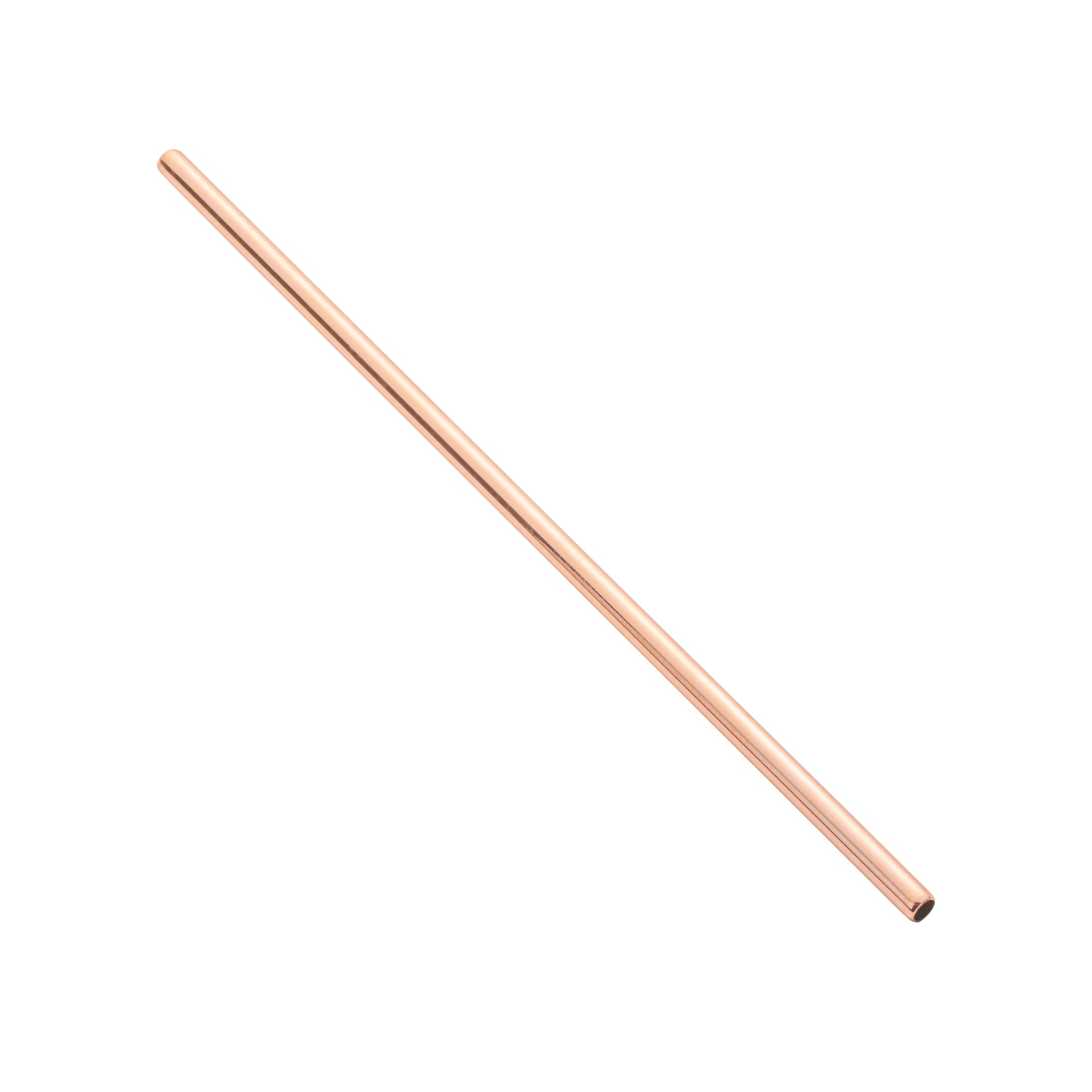 Premium Copper Plated Stainless Steel Straws - 7.5 Inch Reusable Metal Drinking Straws (2-Pack) | Eco-Friendly for Smoothies, Cocktails, Iced Coffee & Home/Office Use