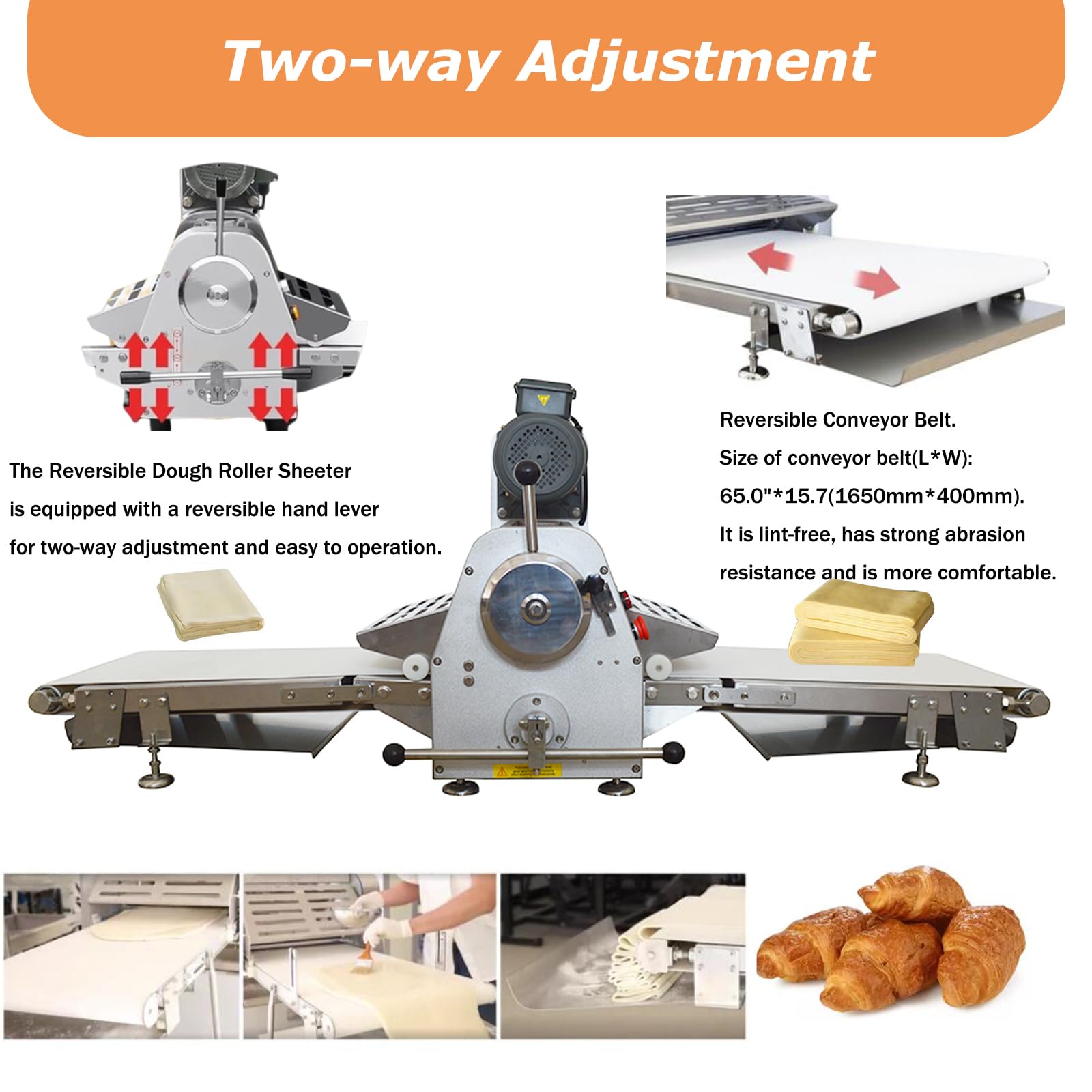 Automatic Dough Sheeter Machine - 65x15.7