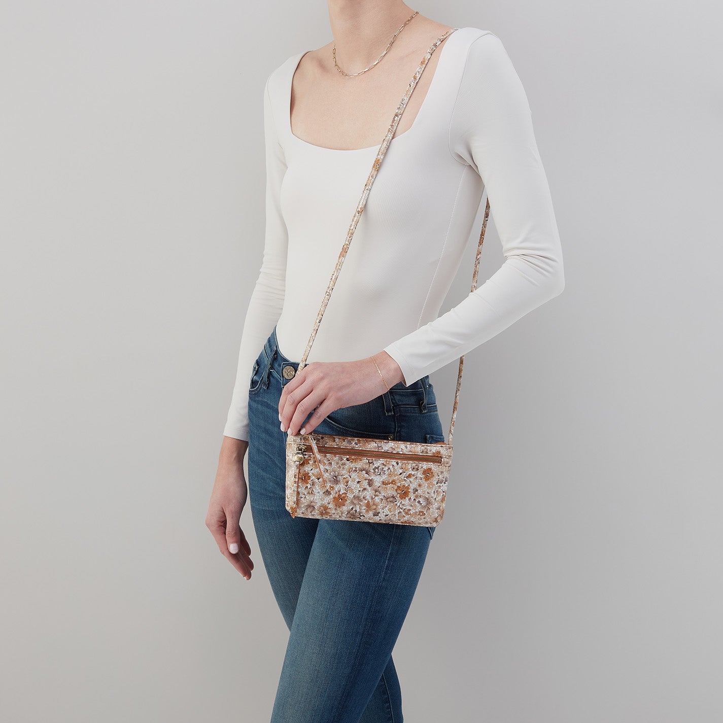 Stylish Cara Crossbody Bag in Printed Leather - Sepia Bloom for Women | Perfect for Work, Travel & Everyday Use